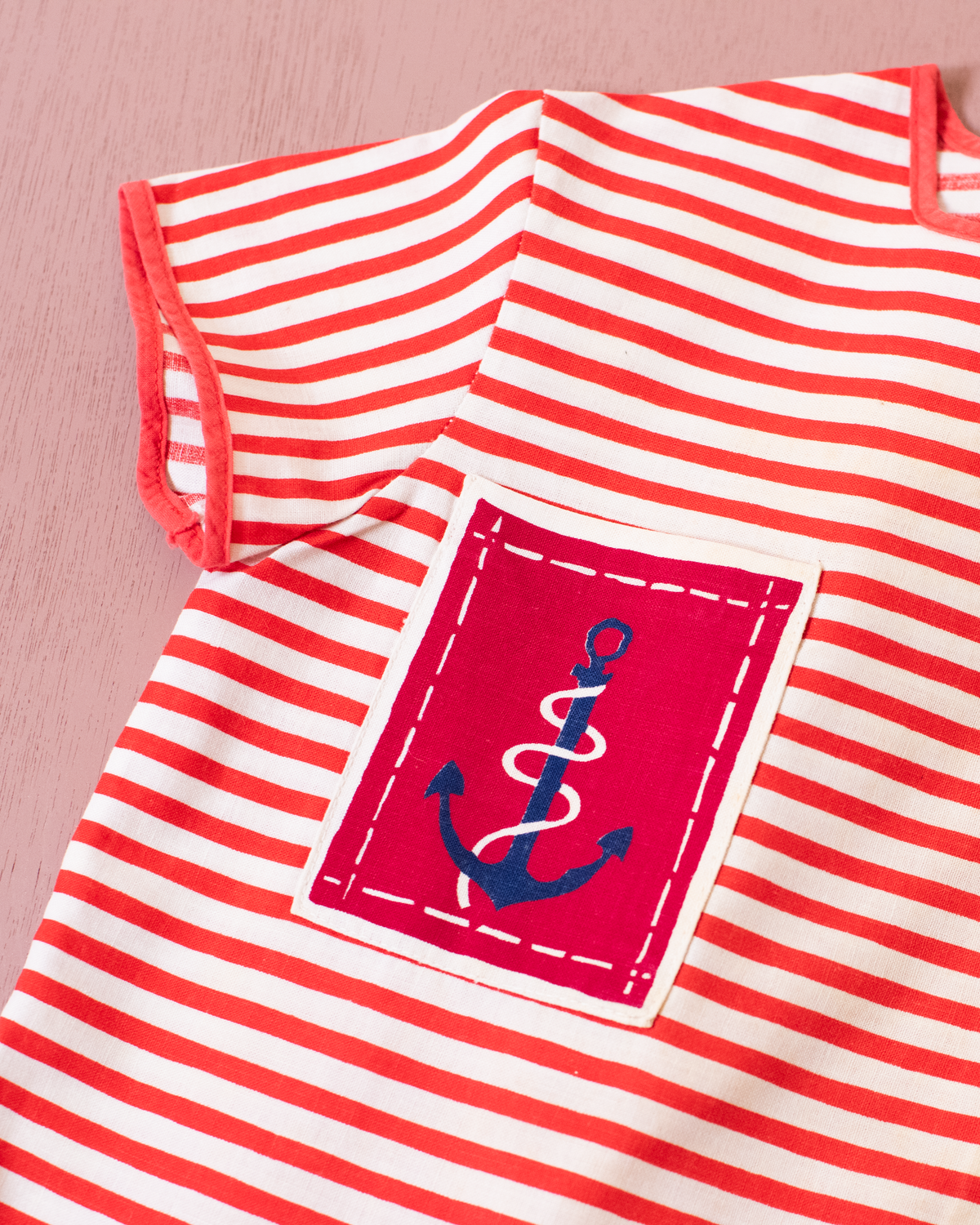 Striped dress with anchor | From the 50s in France | 2-3 years