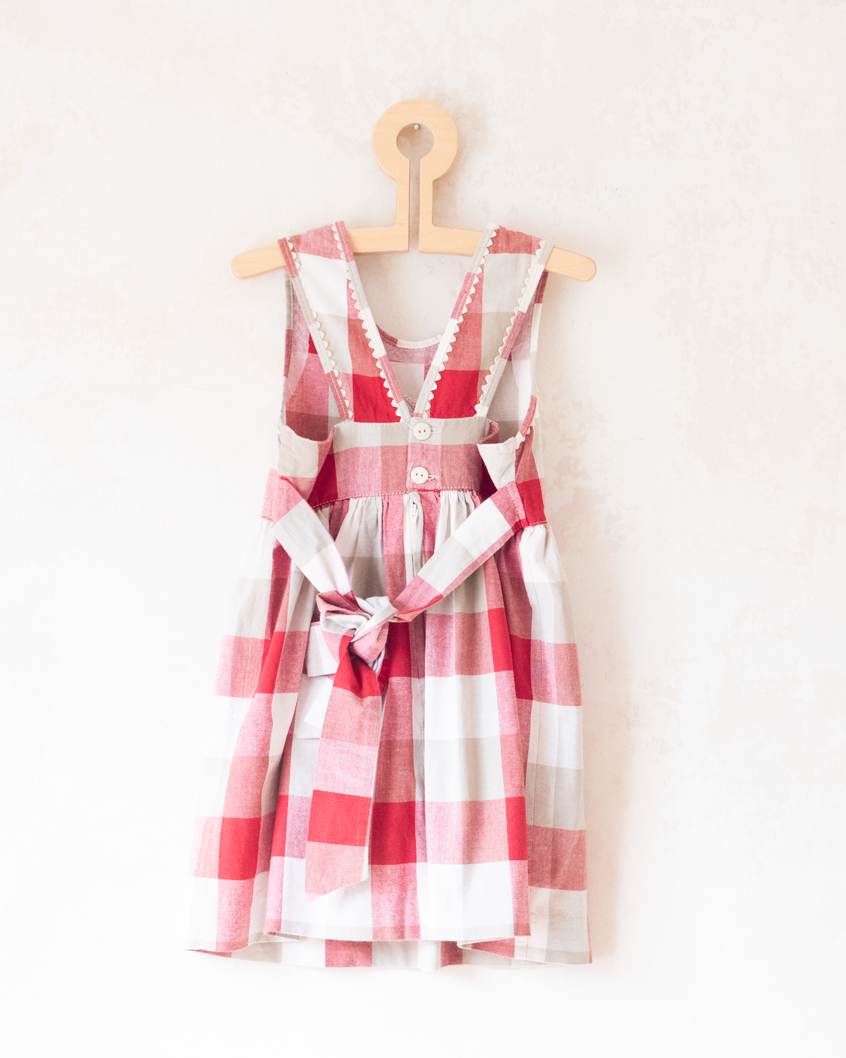 Checked dress with embroidered heart | 3-4 years