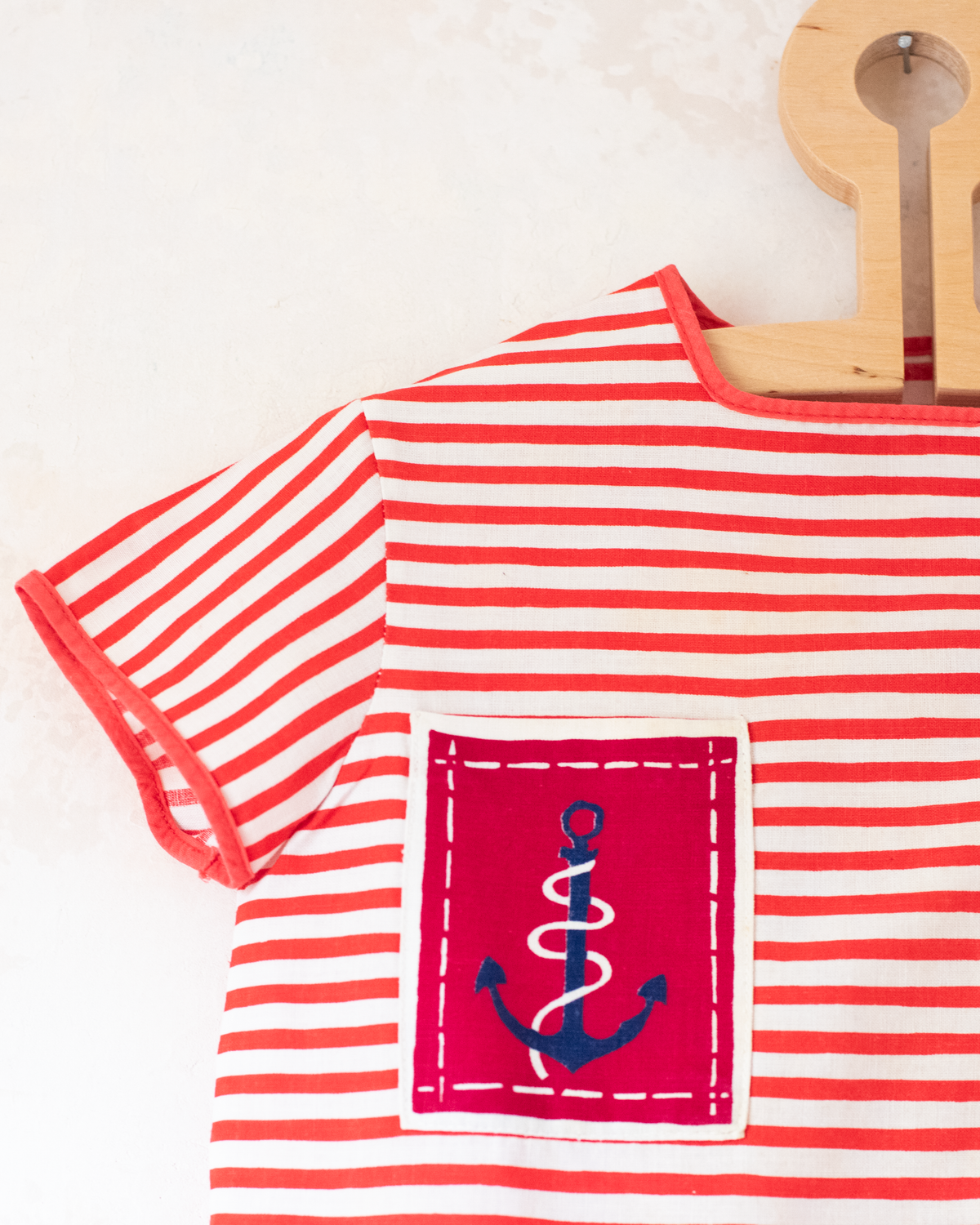 Striped dress with anchor | From the 50s in France | 2-3 years