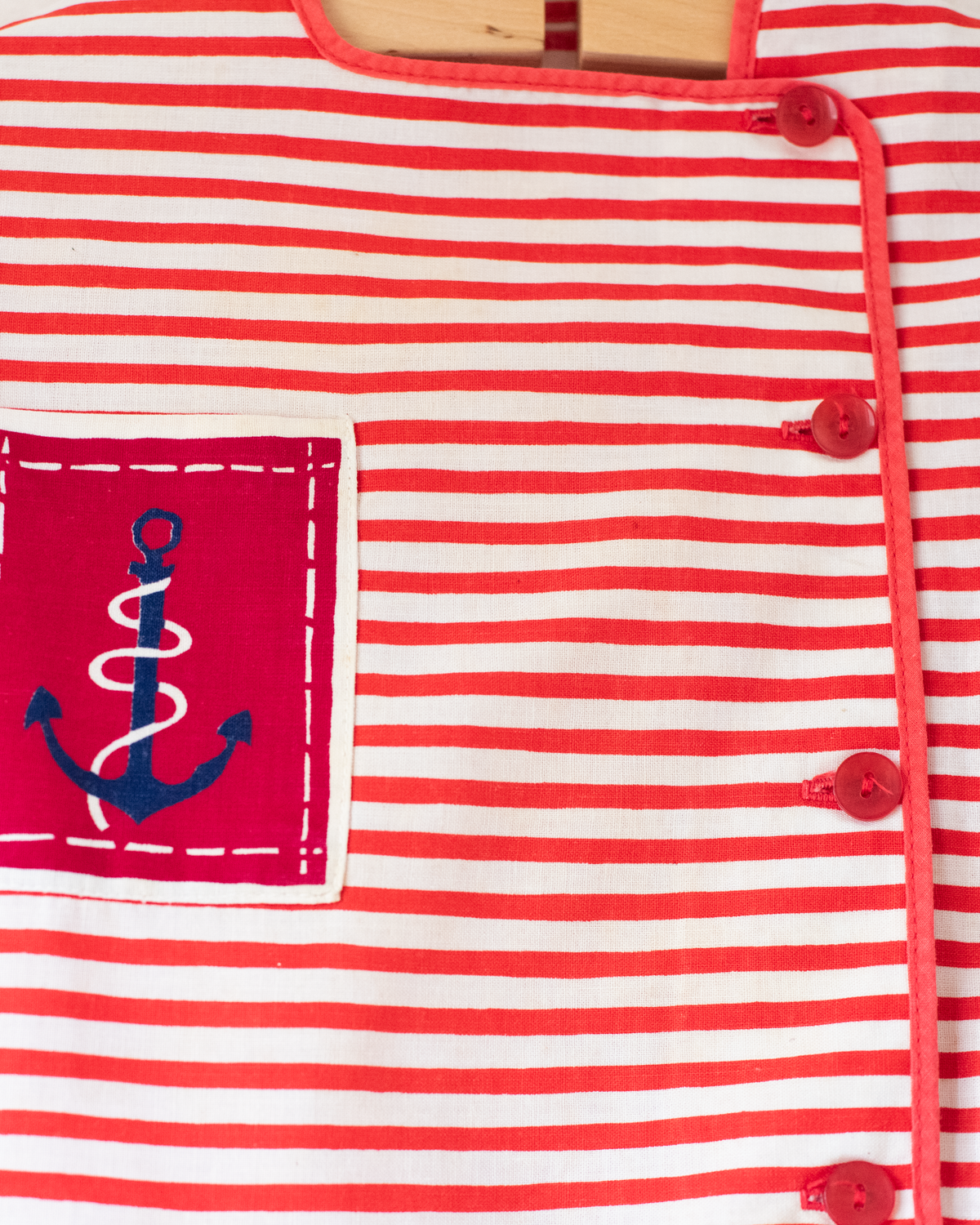 Striped dress with anchor | From the 50s in France | 2-3 years