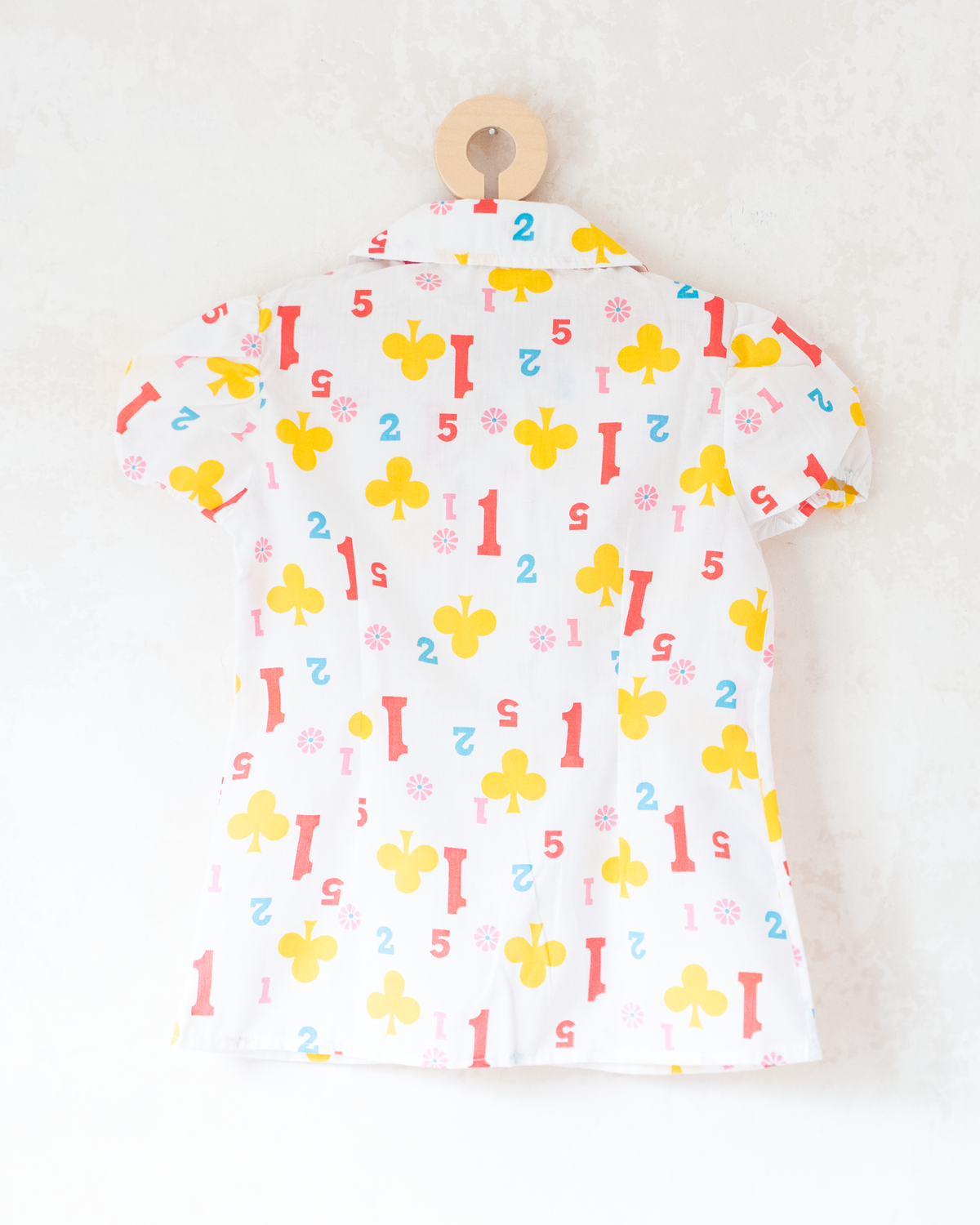 Button-down shirt with shamrocks and numbers | 10-11 years