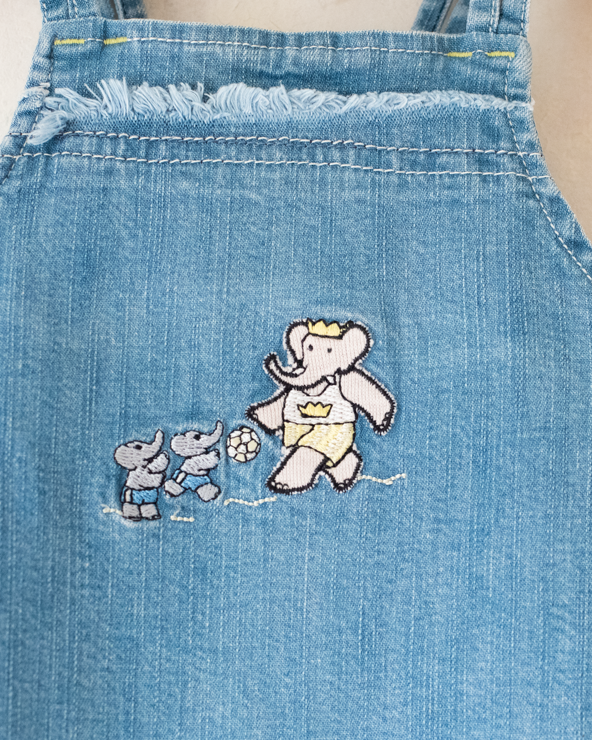 Denim dress with Lion King embroidery | 12-18 months