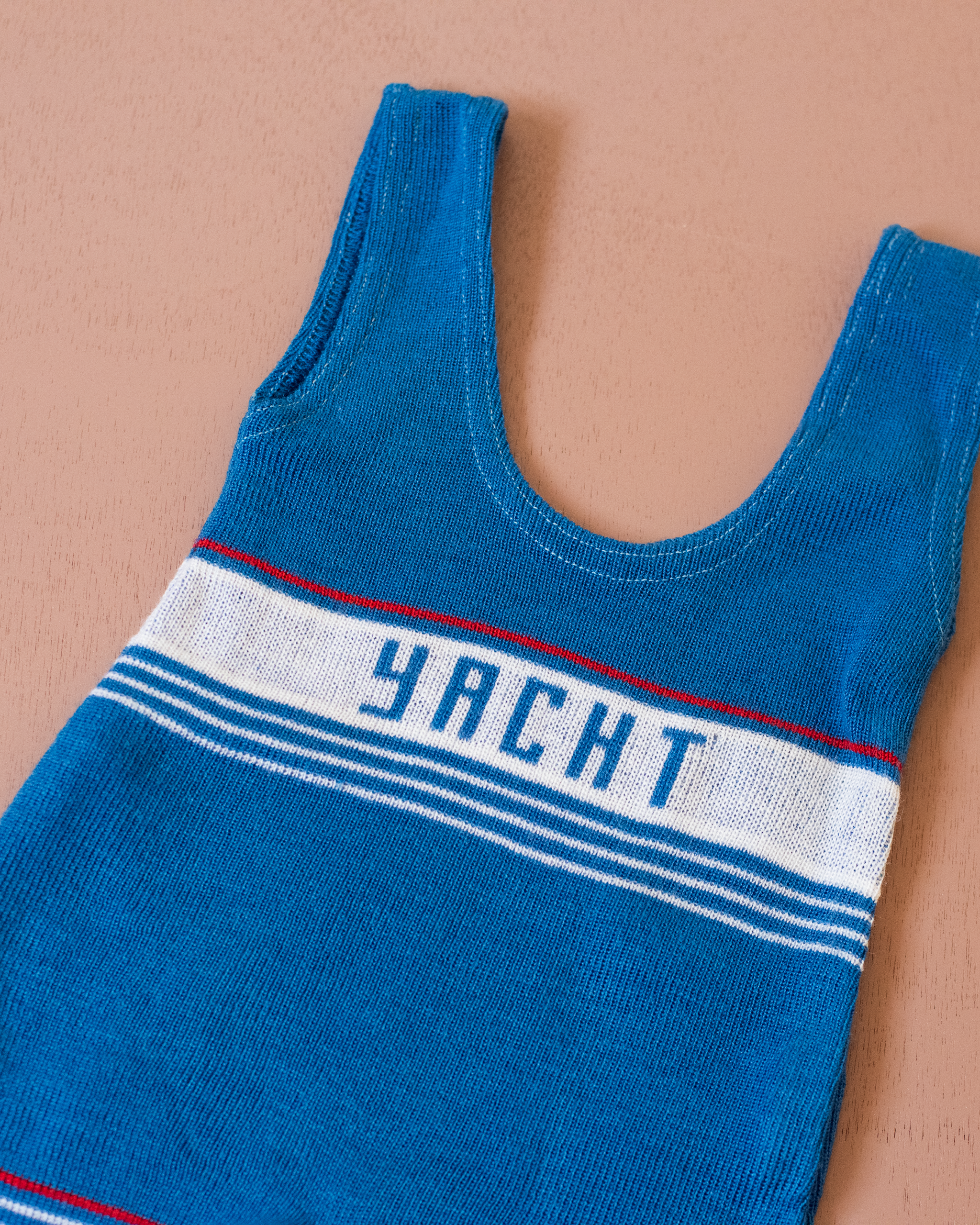 אוברול צרפתי סרוג כחול | 3-6 חודשים