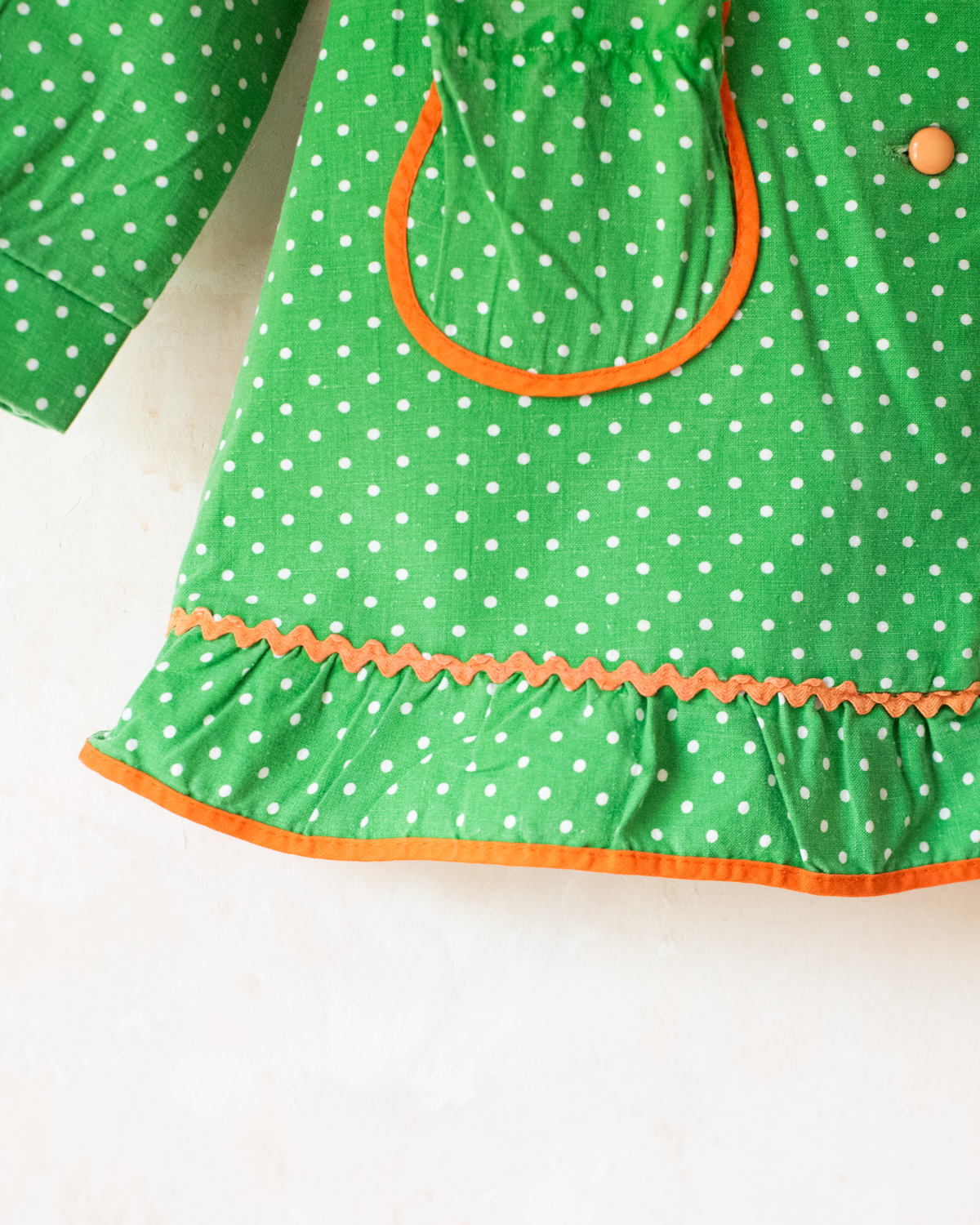 Green polka dot tunic with embroidered elephant | 4-5 years