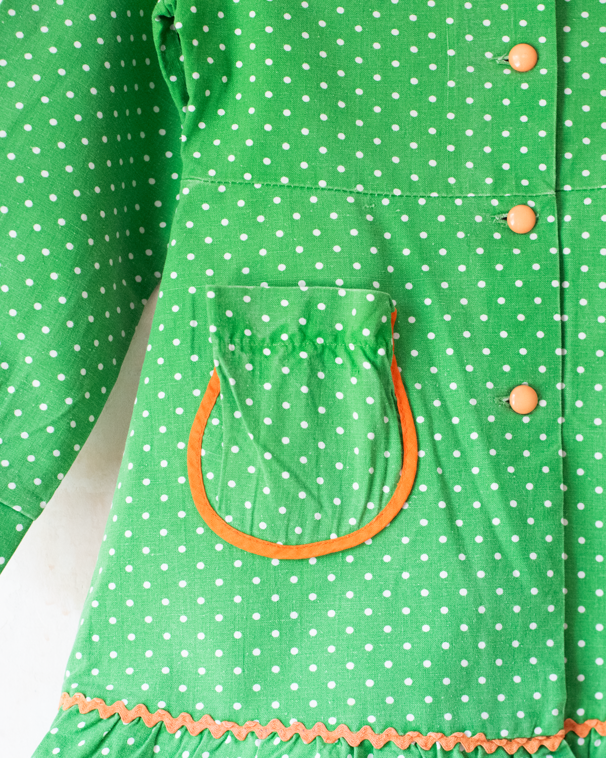 Green polka dot tunic with embroidered elephant | 4-5 years