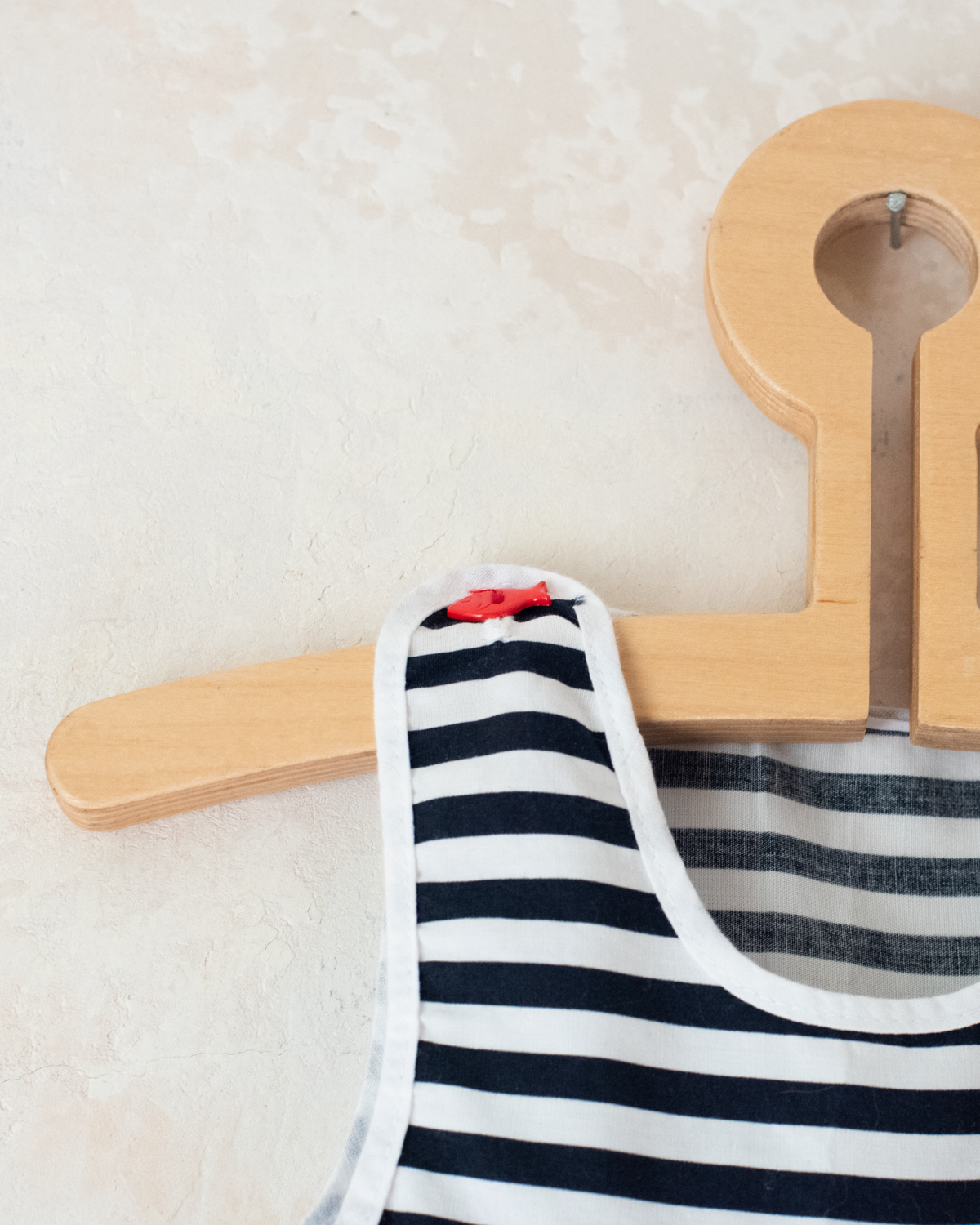 Striped overall, fishers, and fish buttons | French Deadstock | 3-6 months