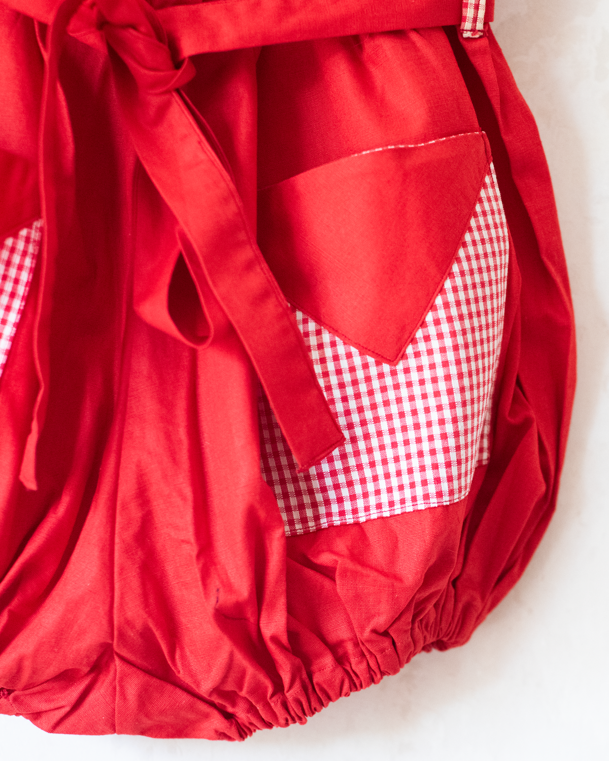 Red 70s plaid romper | 2-3 years