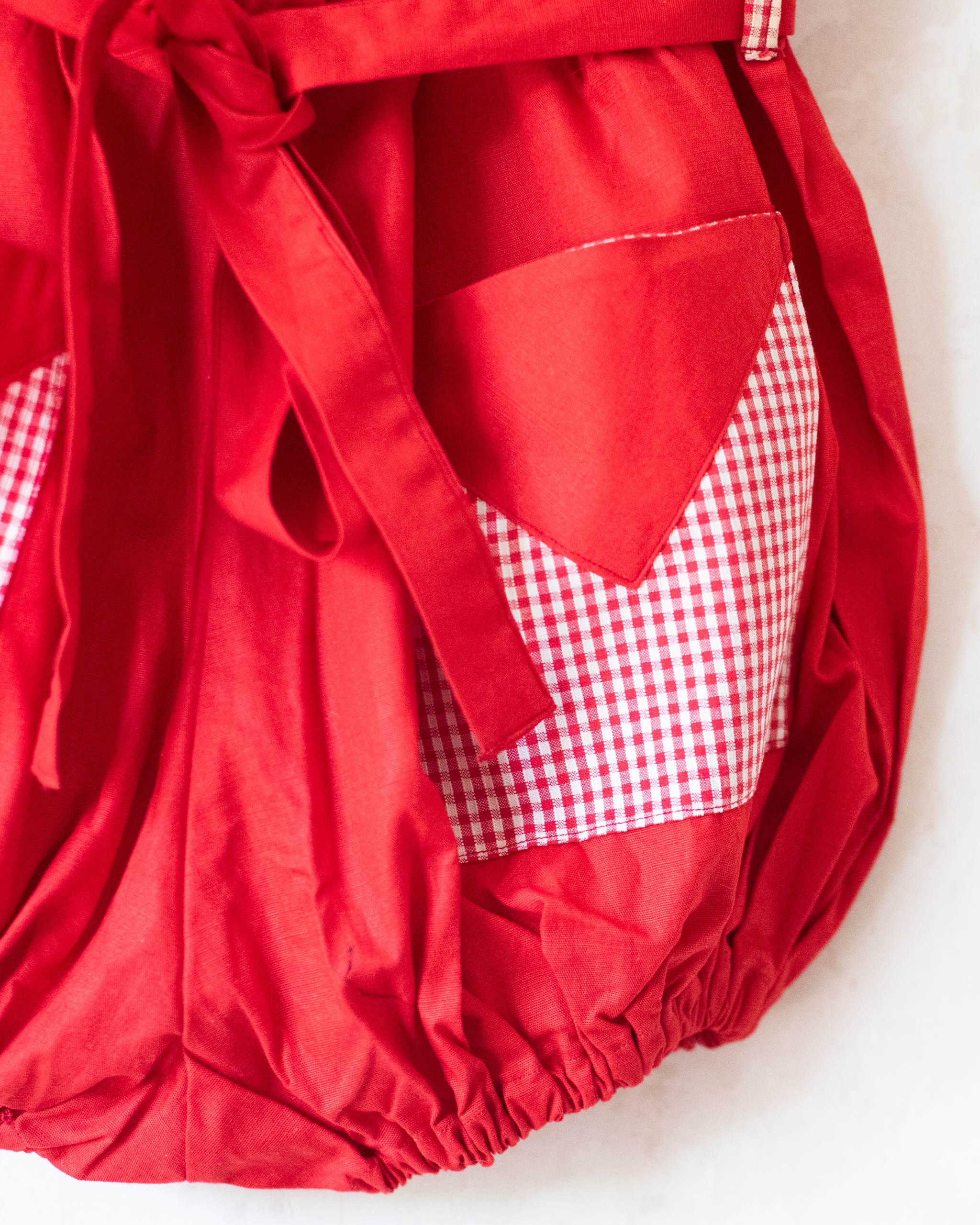 רומפר אדום מהסבנטיז עם משבצות | 2-3 שנים