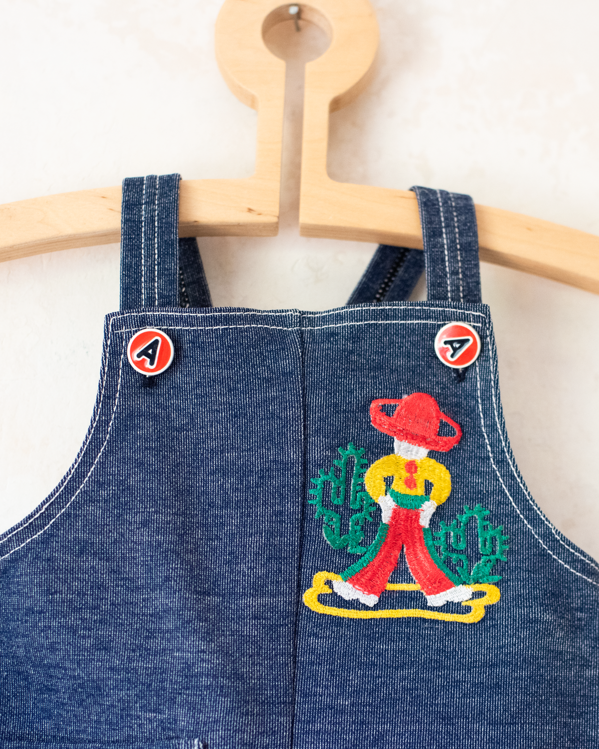 70s embroidered cowboy romper | 3-6 months