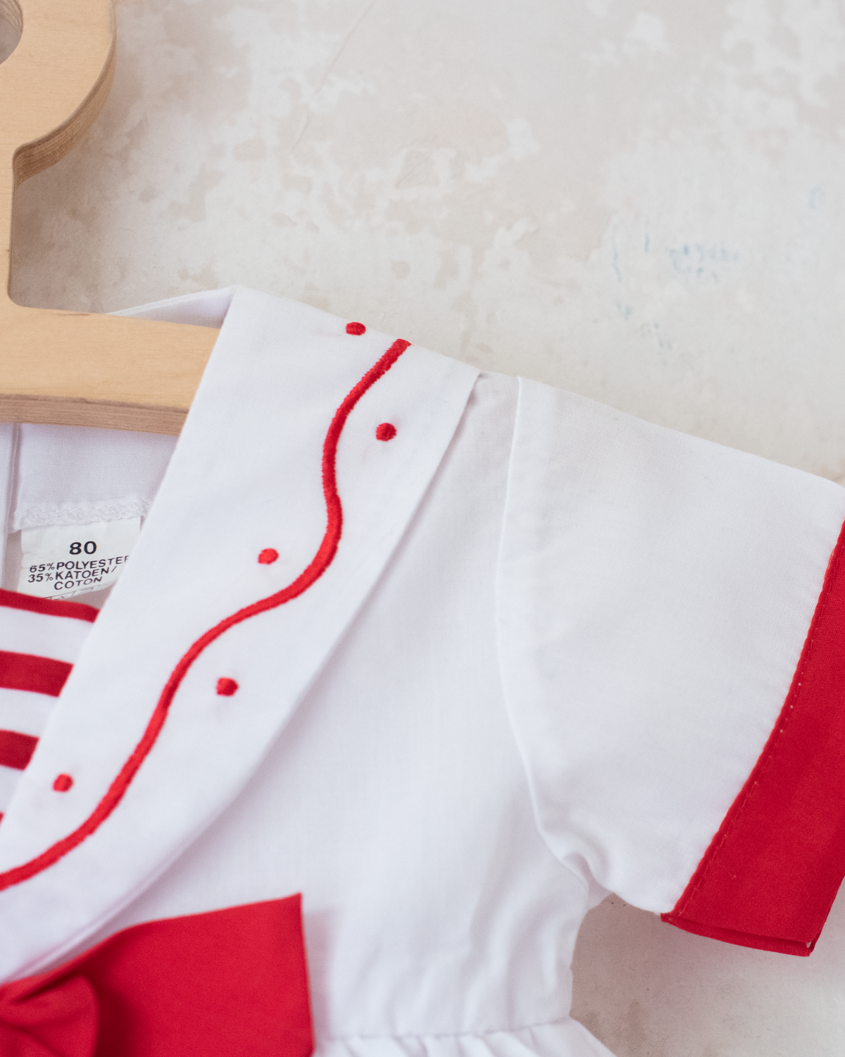 White sailor dress with embroidered fish | 9-12 months