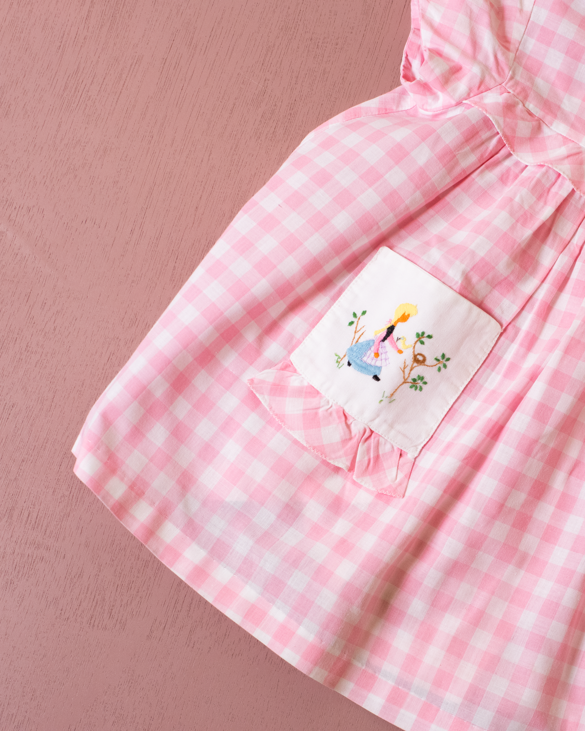 Girls' Embroidered Plaid Dress | French Sixties | 9-12 Months