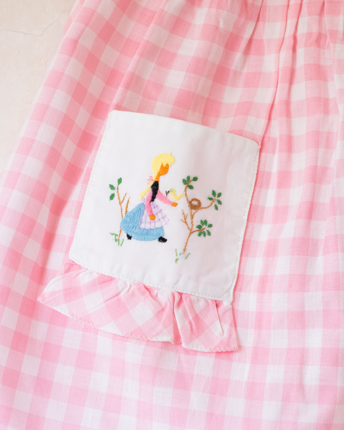 Girls' Embroidered Plaid Dress | French Sixties | 9-12 Months