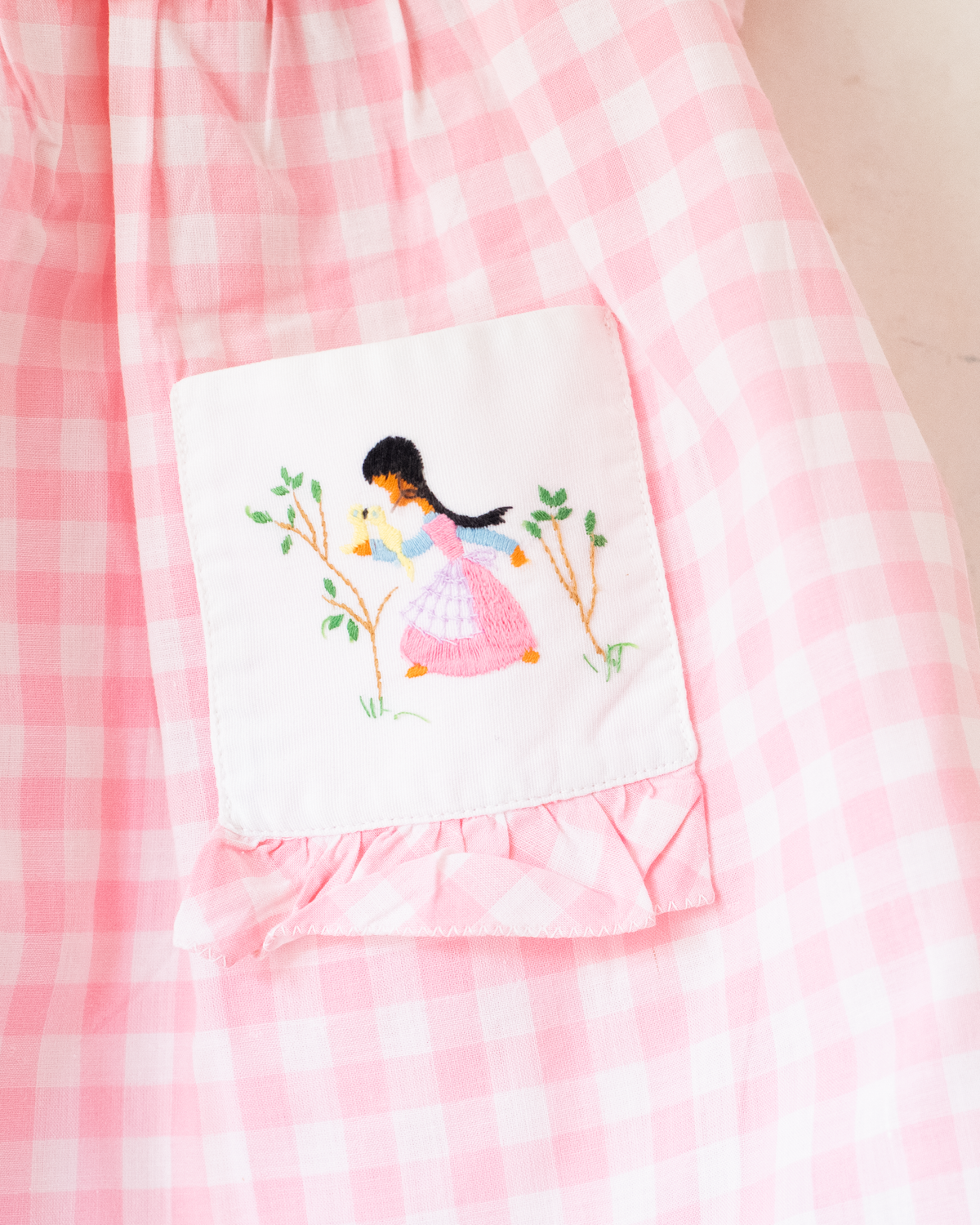 Girls' Embroidered Plaid Dress | French Sixties | 9-12 Months