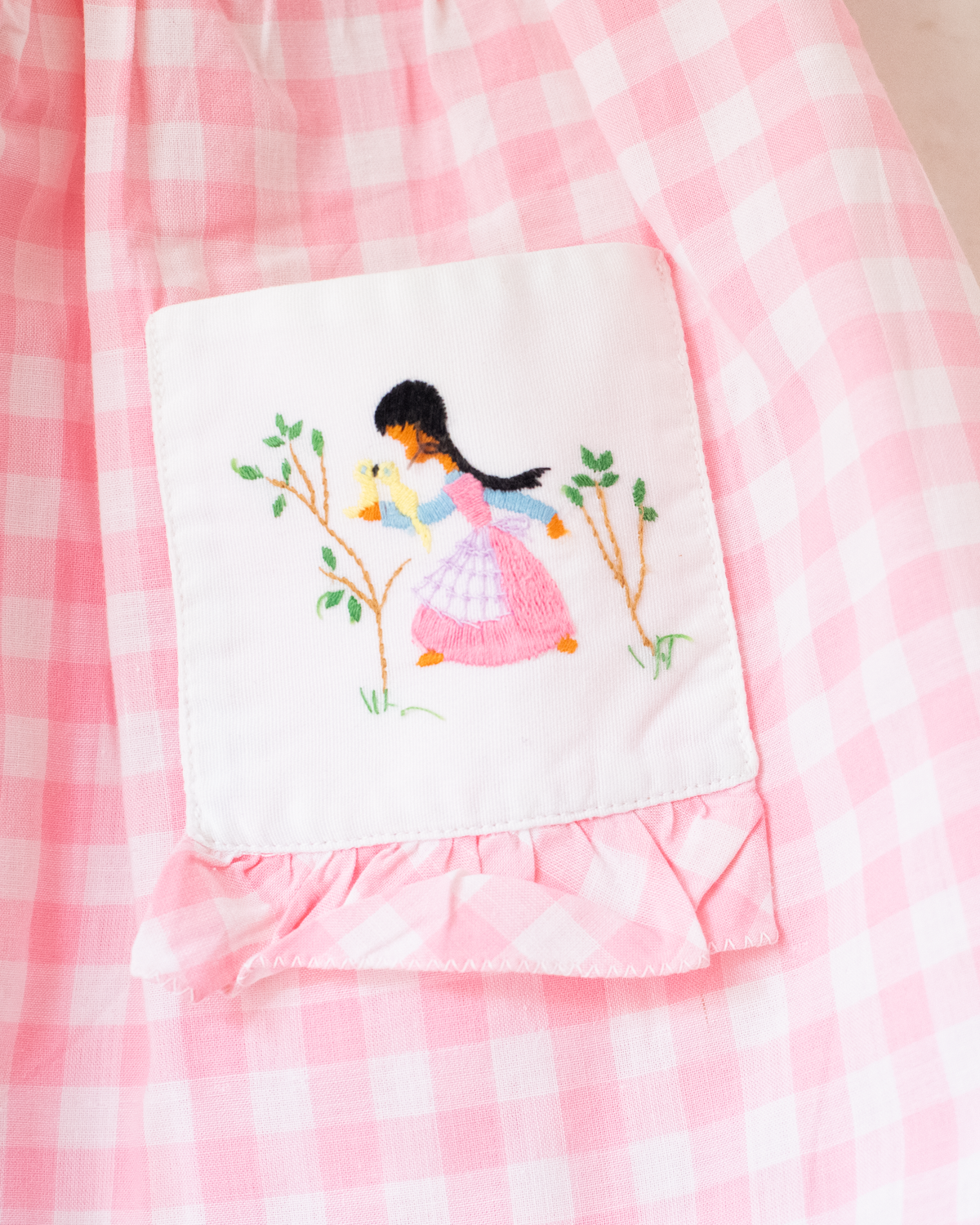 Girls' Embroidered Plaid Dress | French Sixties | 9-12 Months