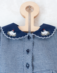 שמלת פפיטה ארוכה עם תרנגולות רקומות על הצווארון | 12-18 חודשים