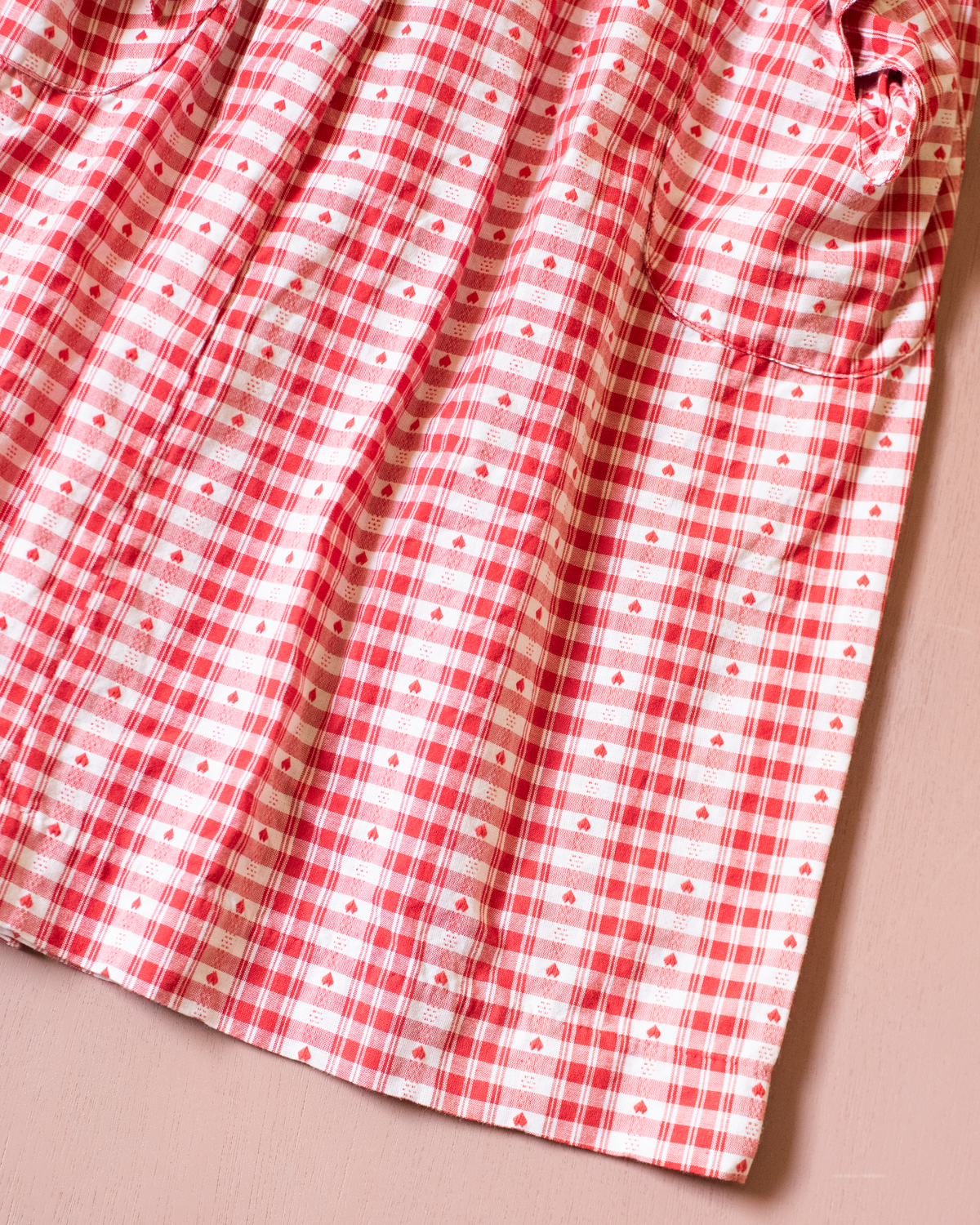 Plaid dress with hearts and a sailor collar | 9-10 years