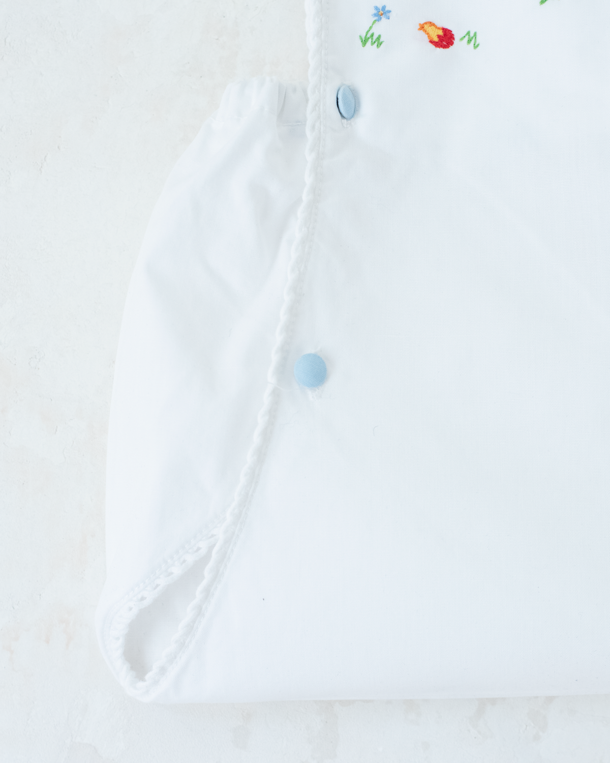 White romper with embroidered birds | 3-6 months