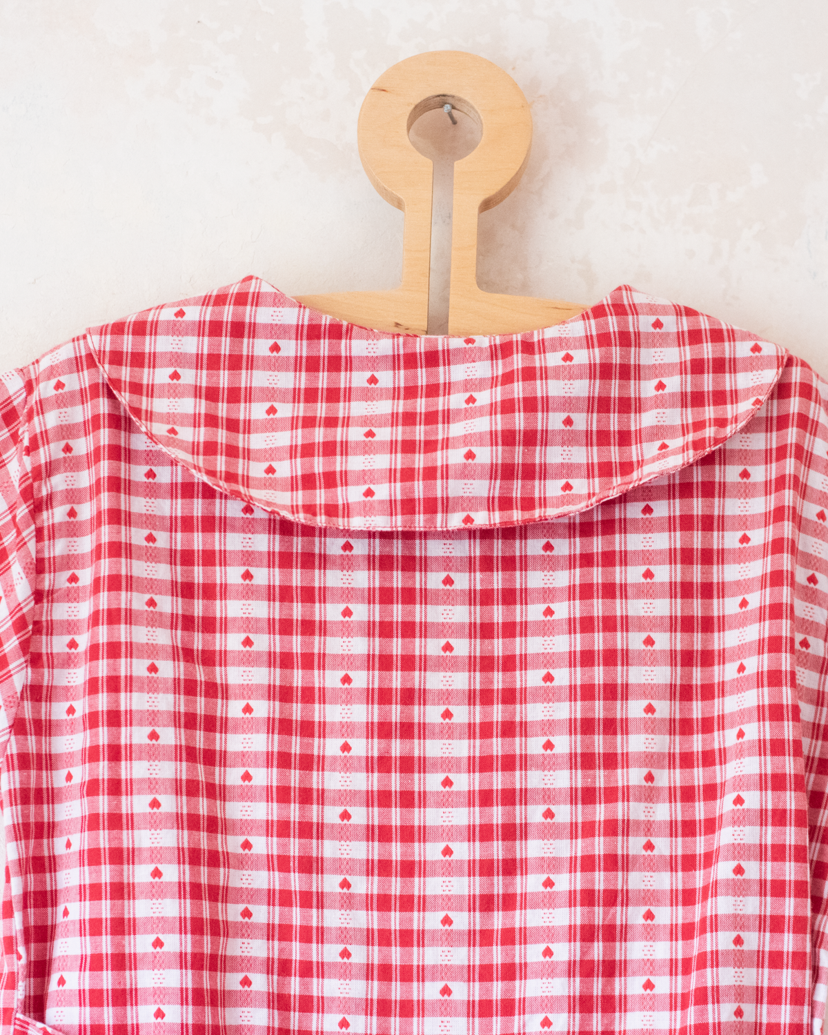 Plaid dress with hearts and a sailor collar | 9-10 years