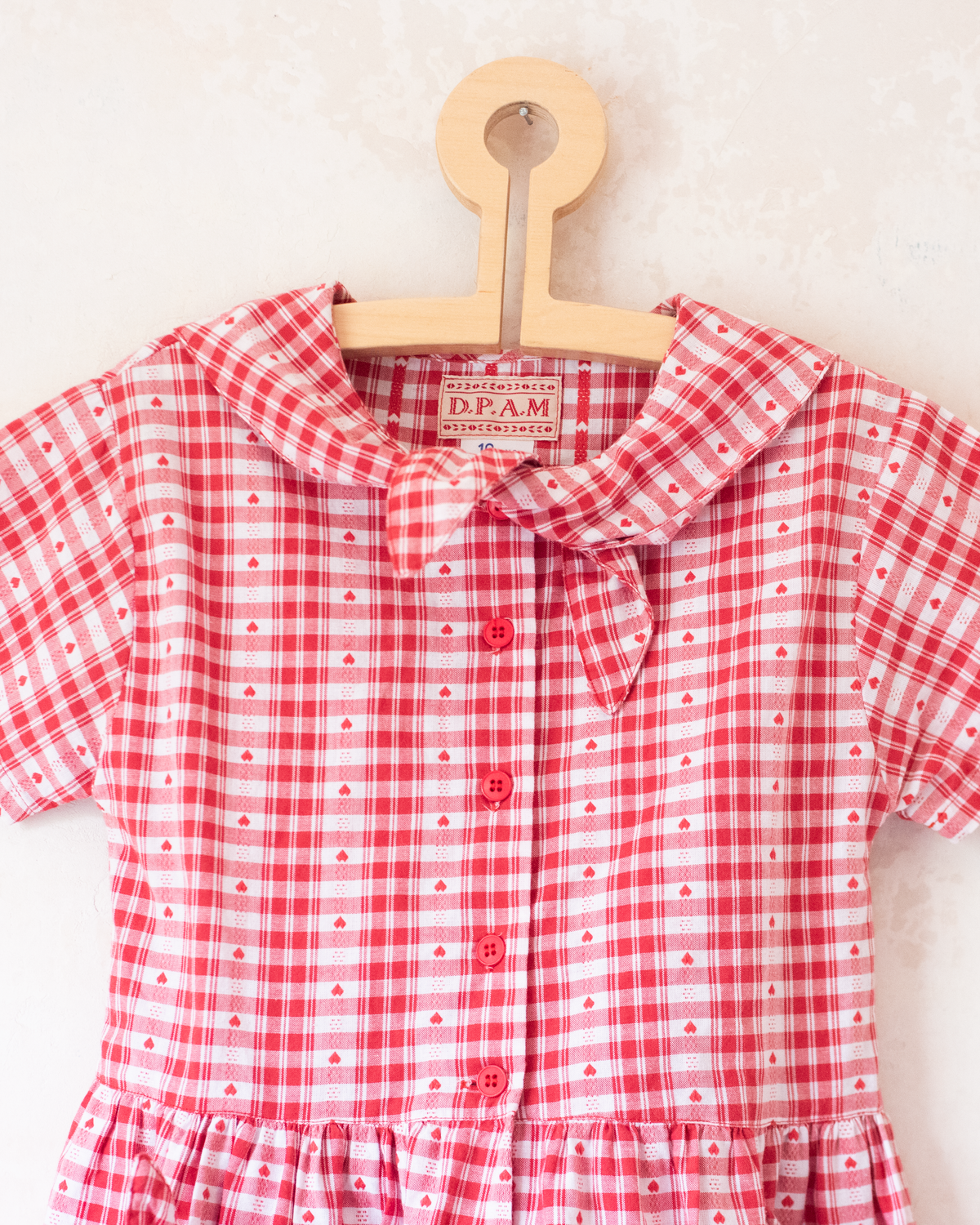 Plaid dress with hearts and a sailor collar | 9-10 years