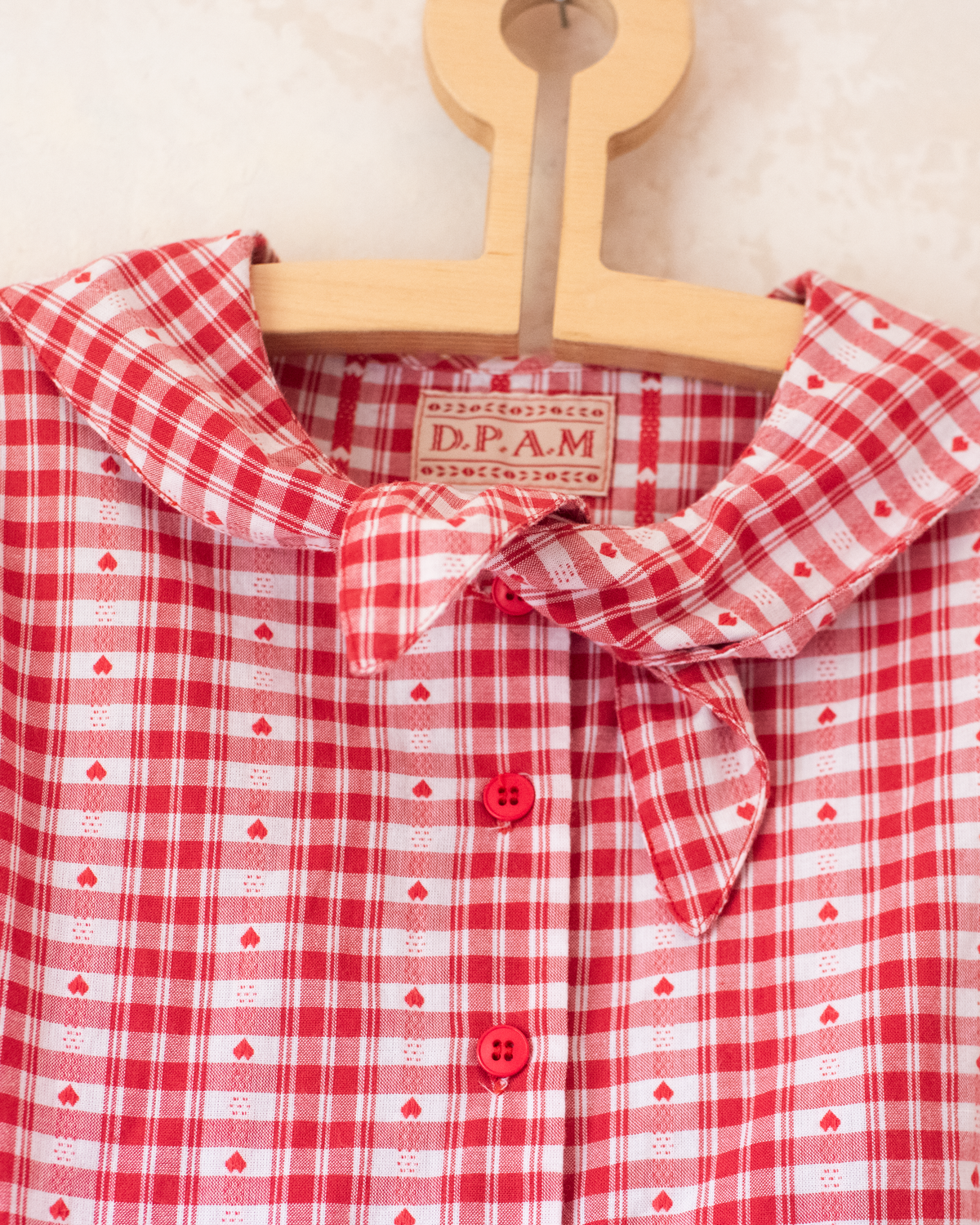 Plaid dress with hearts and a sailor collar | 9-10 years