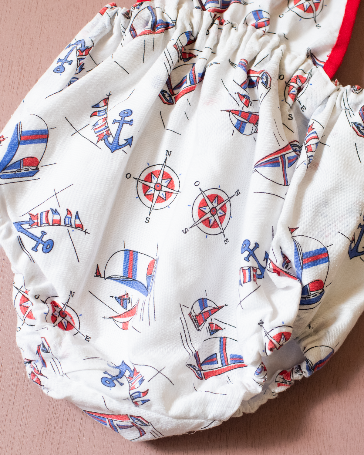 White romper with sailor prints | 9-12 months