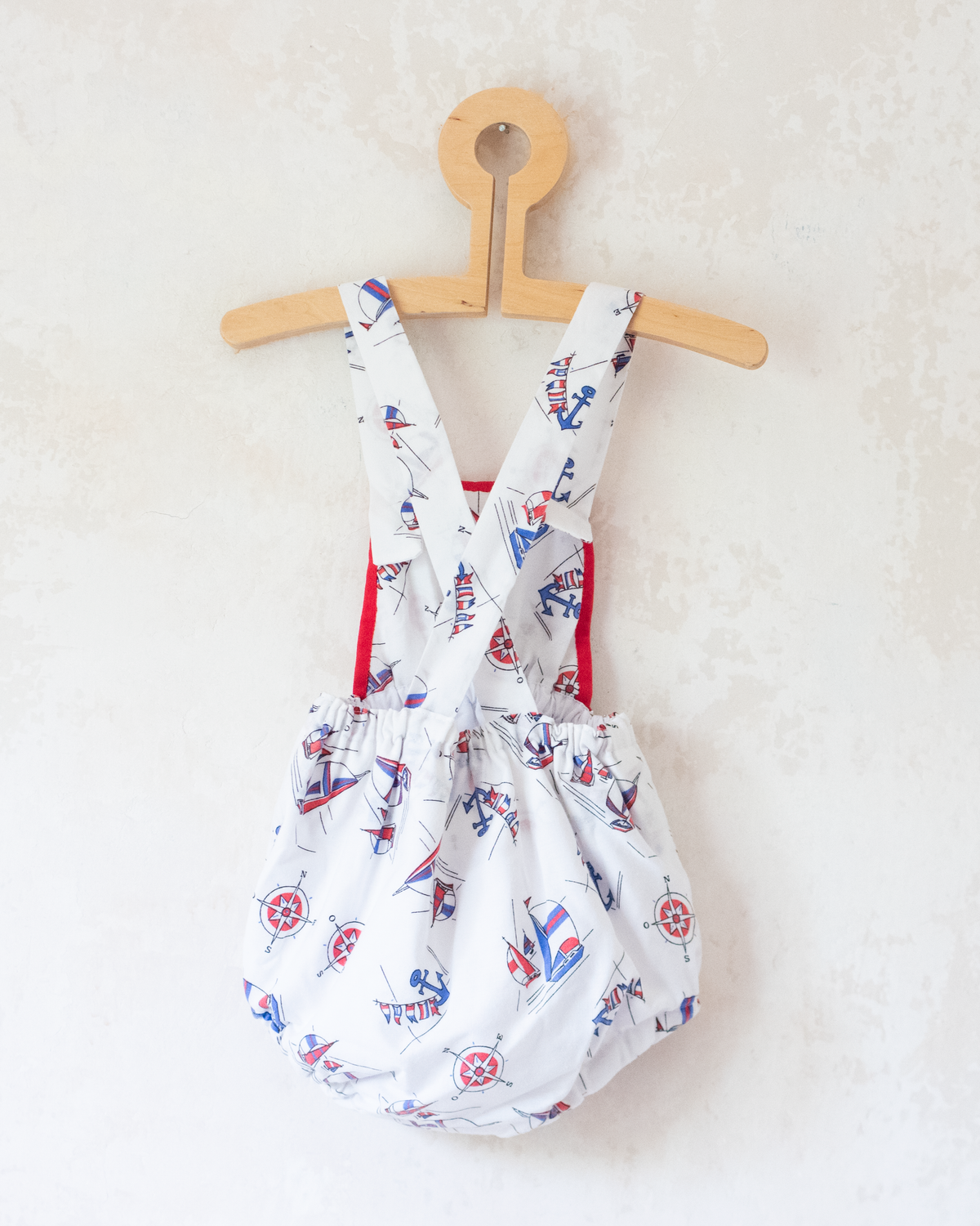 White romper with sailor prints | 9-12 months