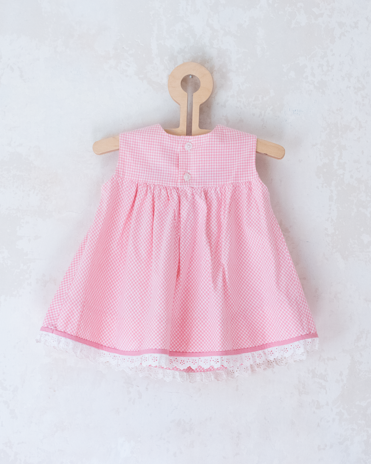 Plaid tunic with girl and embroidered ducks | 6-9 months