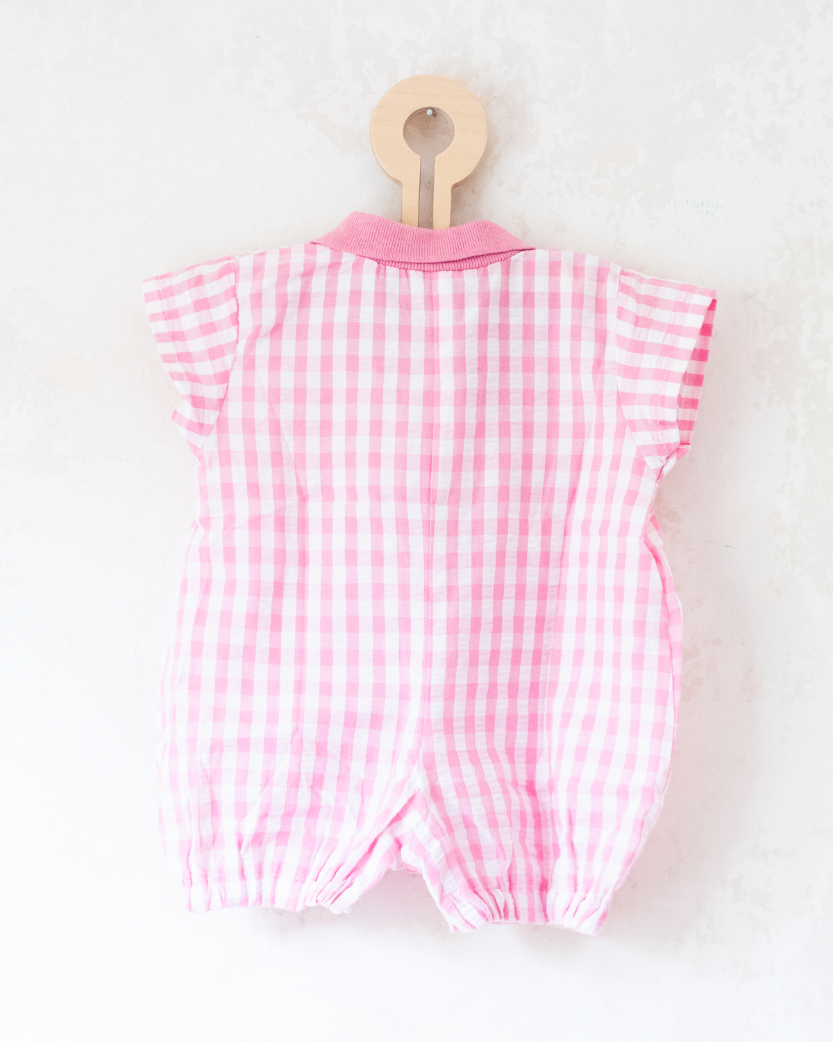 Plaid overalls with embroidered mice on the collar | 3-6 months