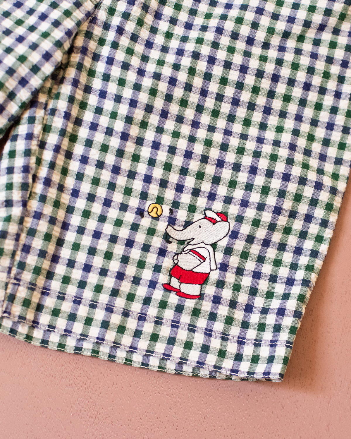 Checked pants with embroidered King Babar | 4-5 years