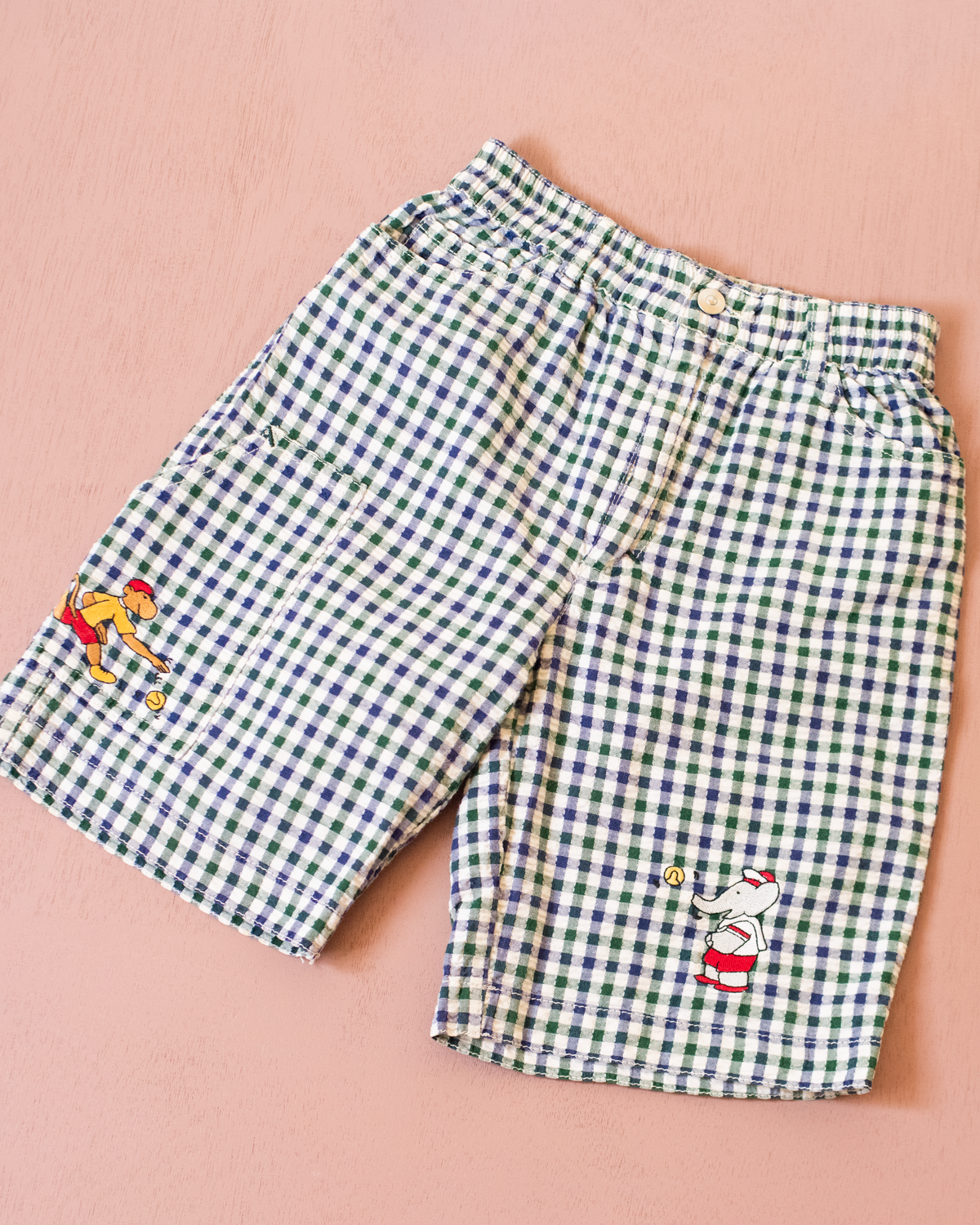 Checked pants with embroidered King Babar | 4-5 years
