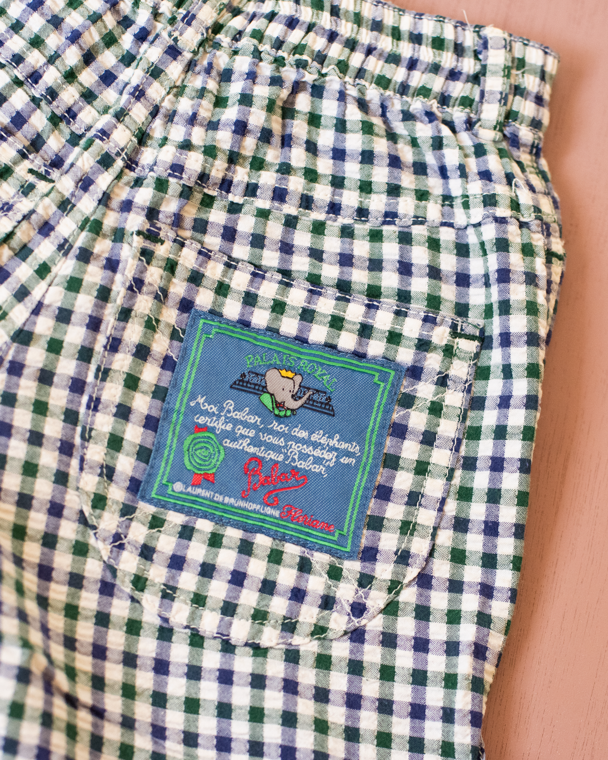 Checked pants with embroidered King Babar | 4-5 years