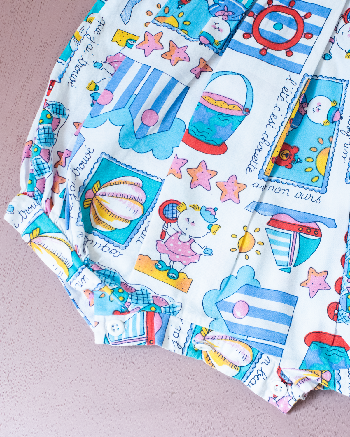Colorful overalls with sea prints | 3-6 months