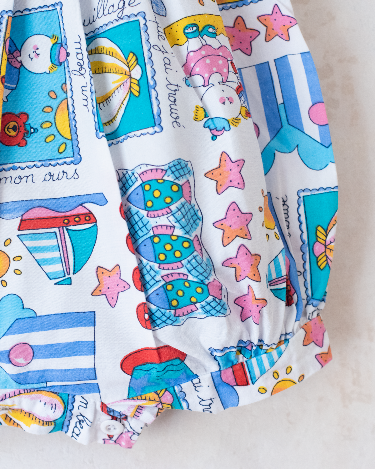 Colorful overalls with sea prints | 3-6 months