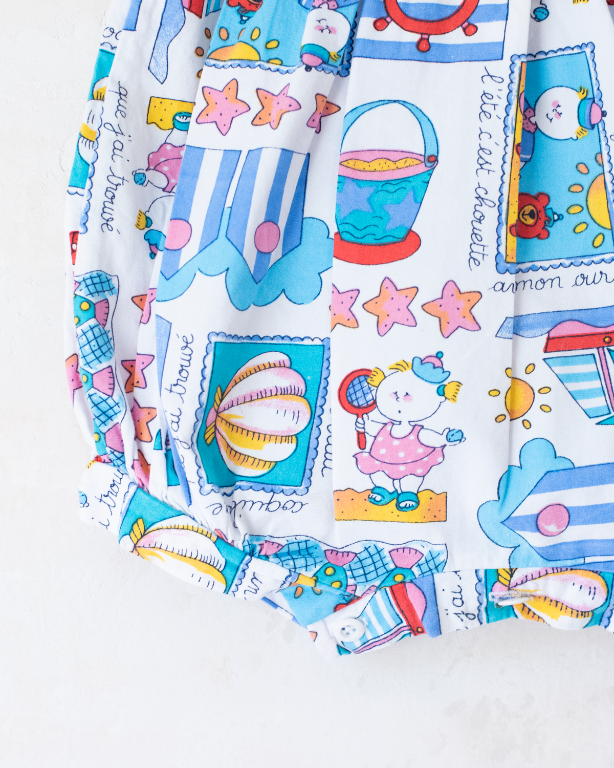 Colorful overalls with sea prints | 3-6 months