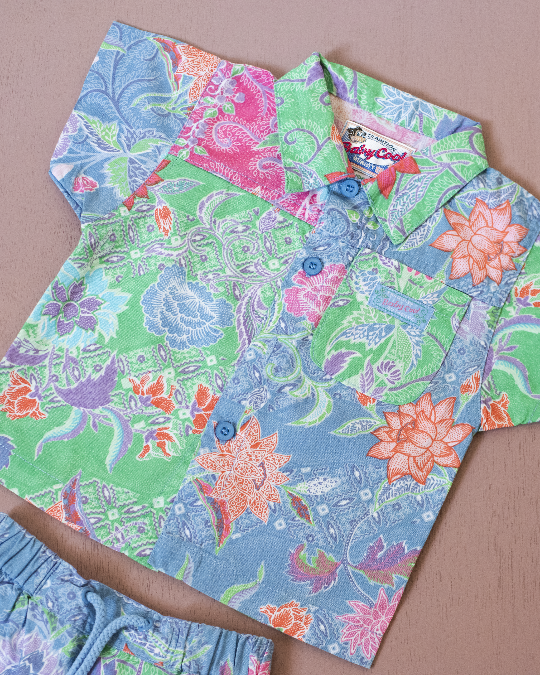 סט פרחוני צבעוני מהאייטיז | 18-24 חודשים