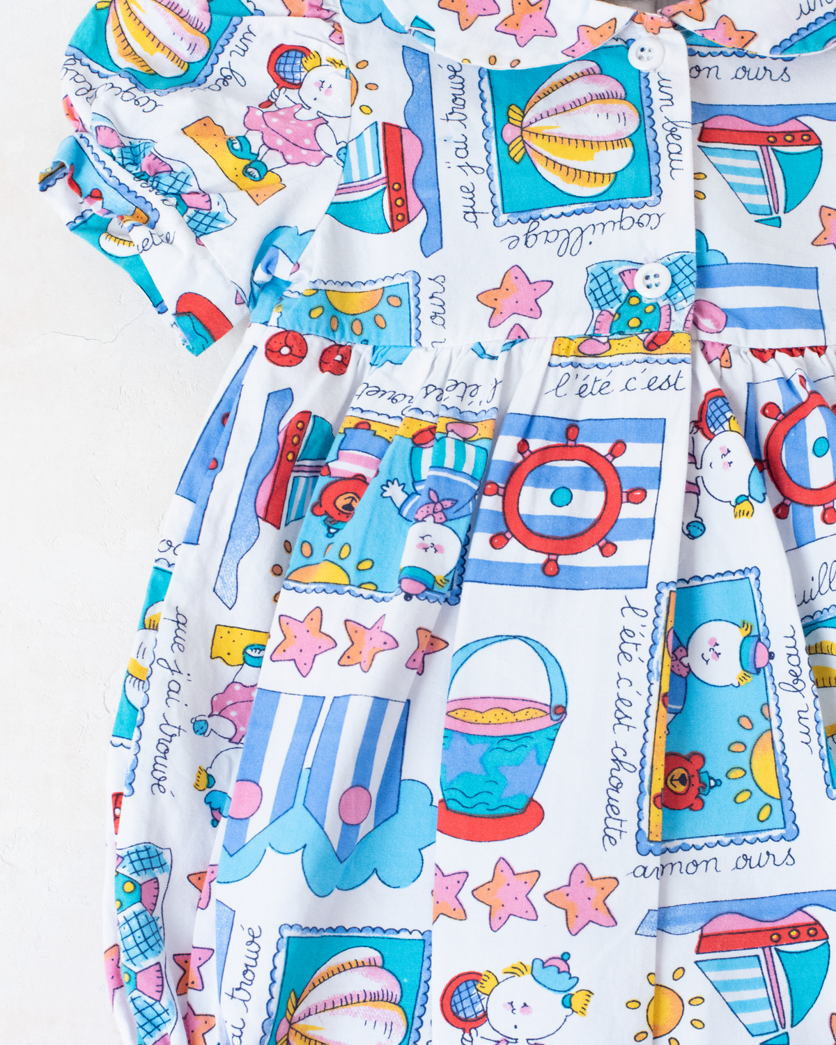 Colorful overalls with sea prints | 3-6 months