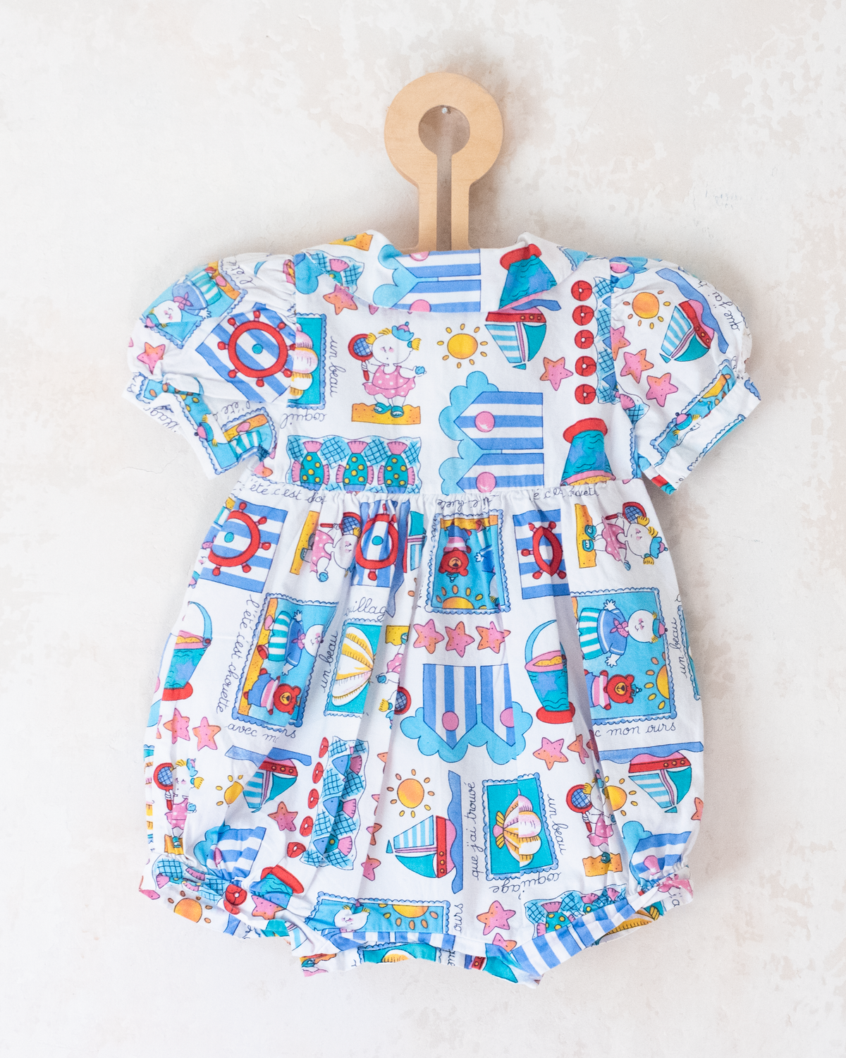 Colorful overalls with sea prints | 3-6 months