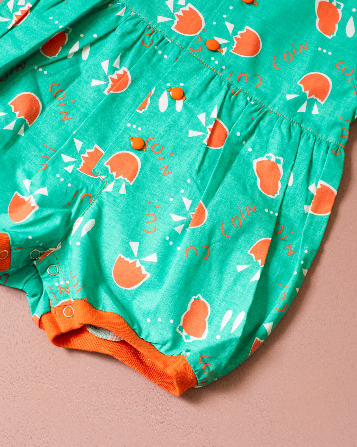 Green floral romper | Deadstock from the 80s | 9-12 months
