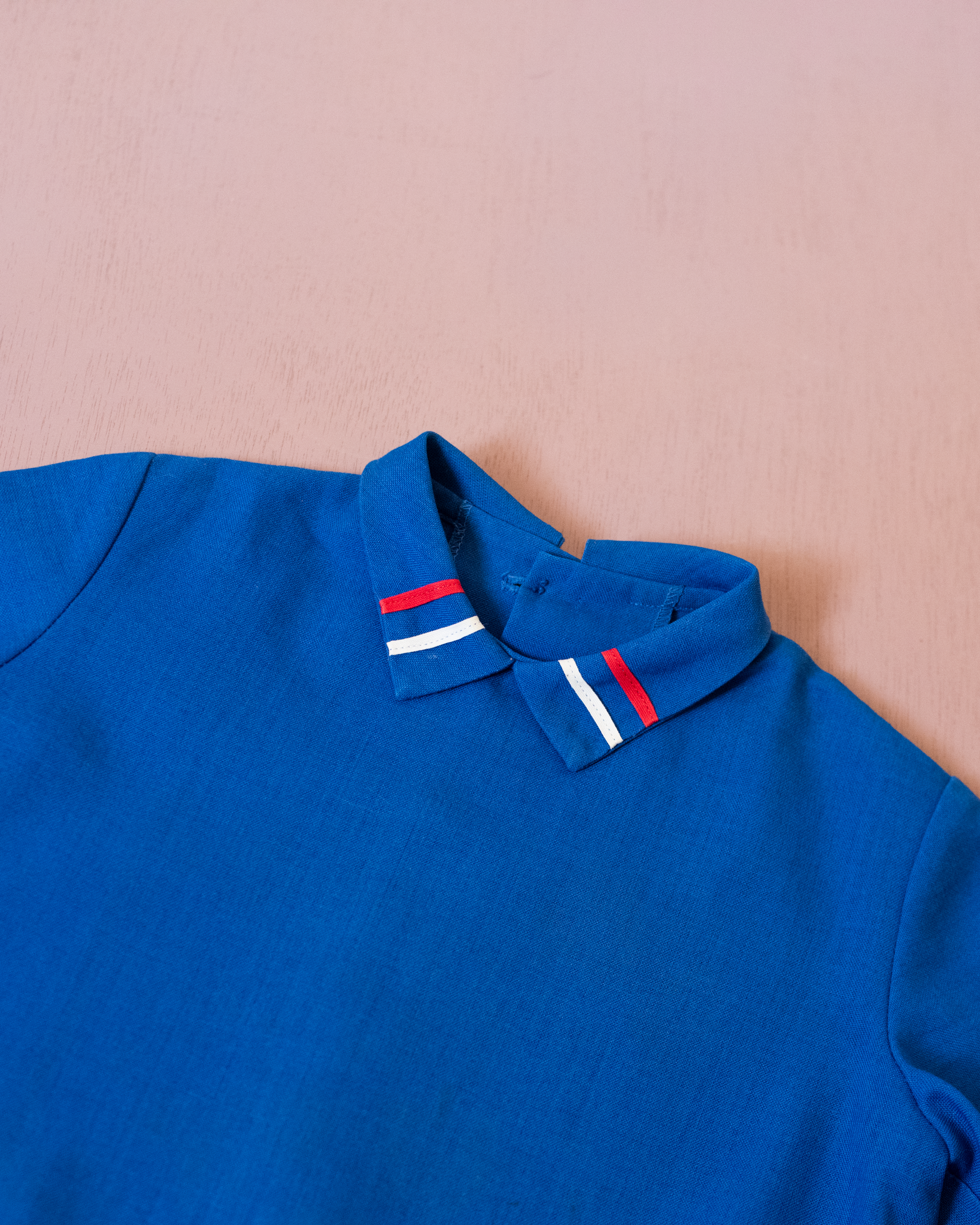 שמלה כחולה משנות ה50 עם סוסוני ים | 18-24 חודשים