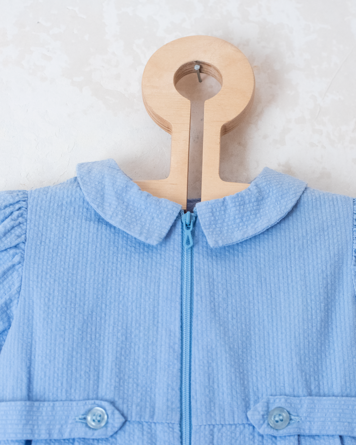 Tailored French overalls in light blue | 3-6 months