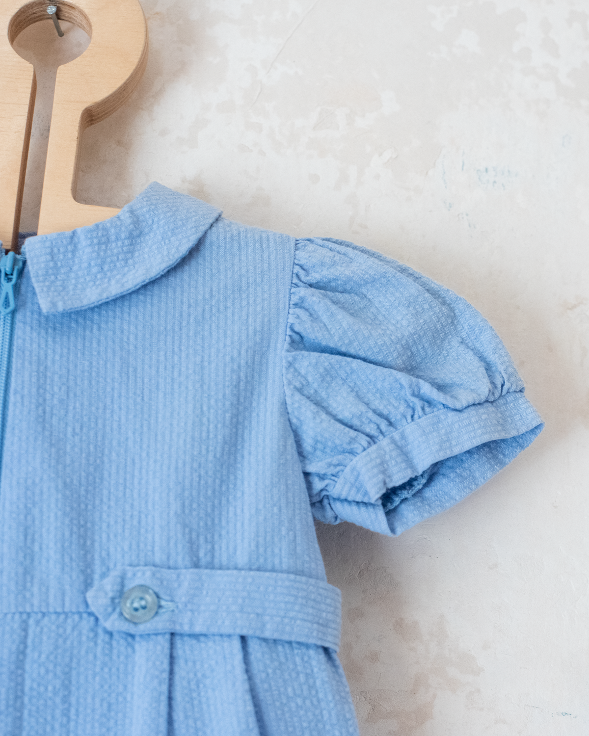 Tailored French overalls in light blue | 3-6 months