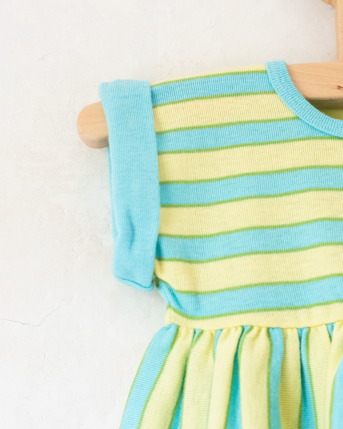 Yellow and light blue striped dress | 6-9 months