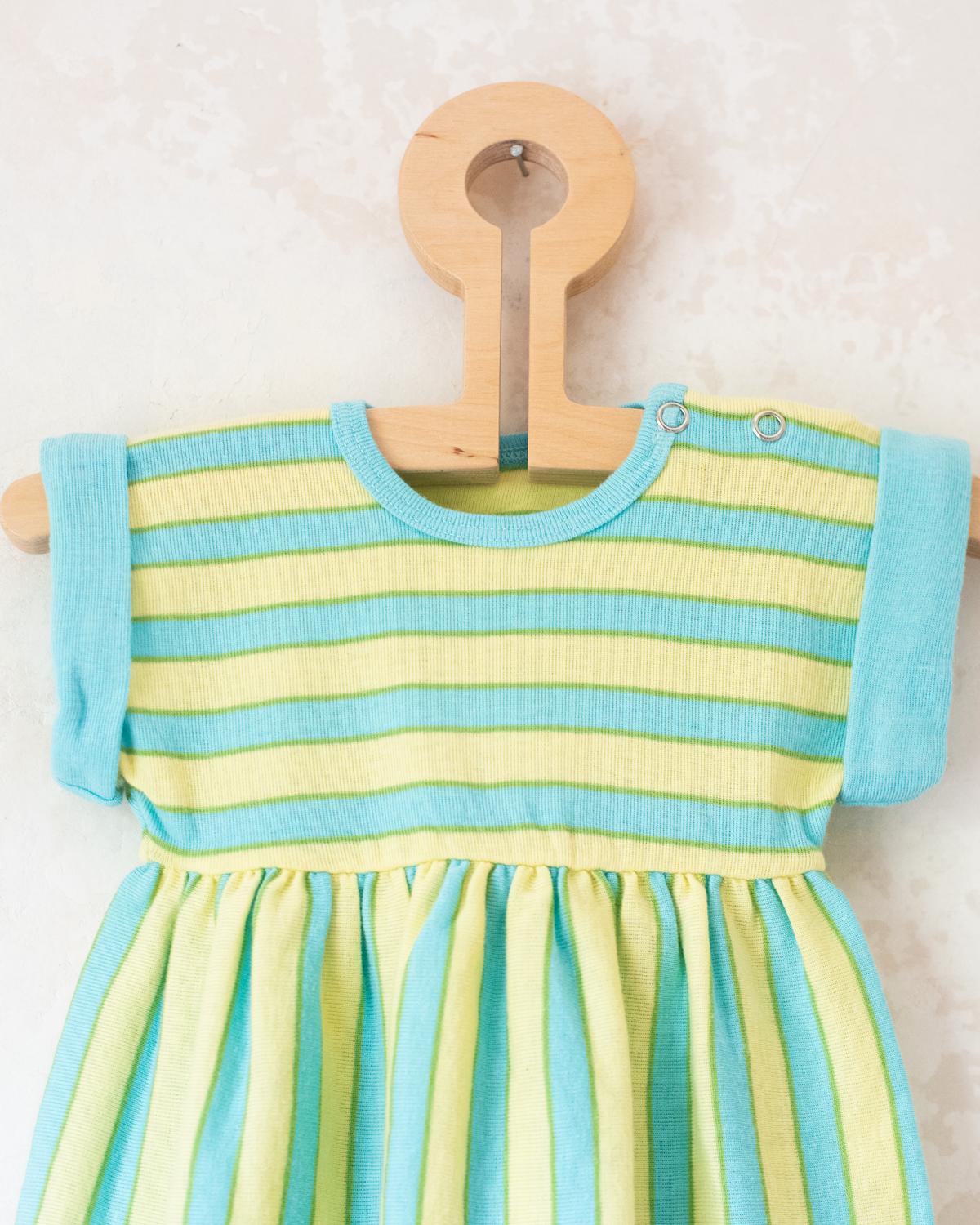 Yellow and light blue striped dress | 6-9 months