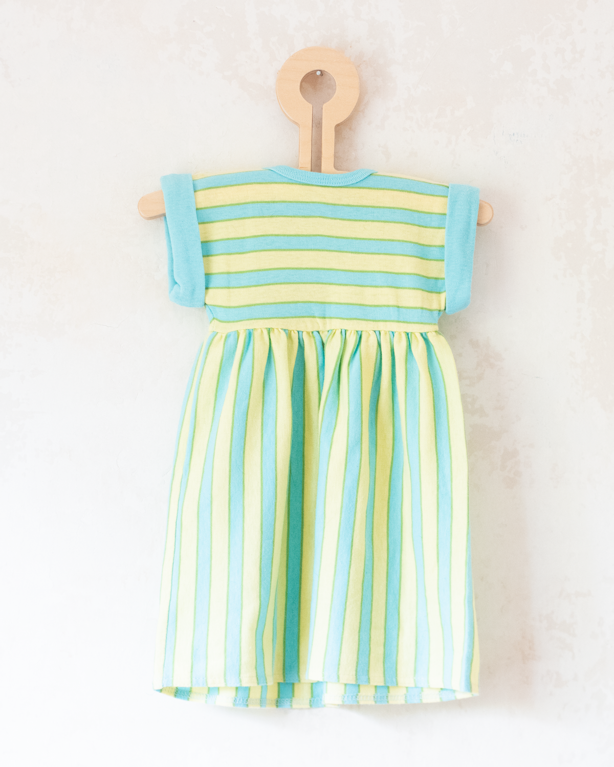 Yellow and light blue striped dress | 6-9 months