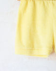 סט קייצי צהוב מבד מגבת | 3-6 חודשים
