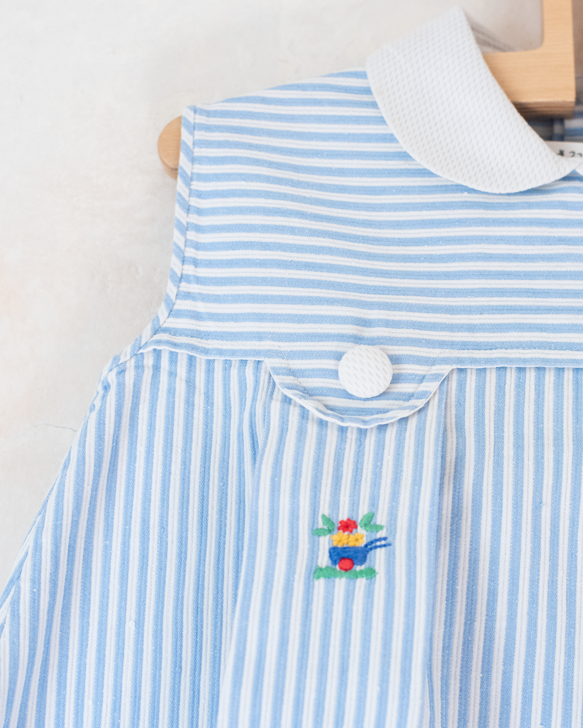 Tunic with stripes and colorful embroidery | 9-12 months