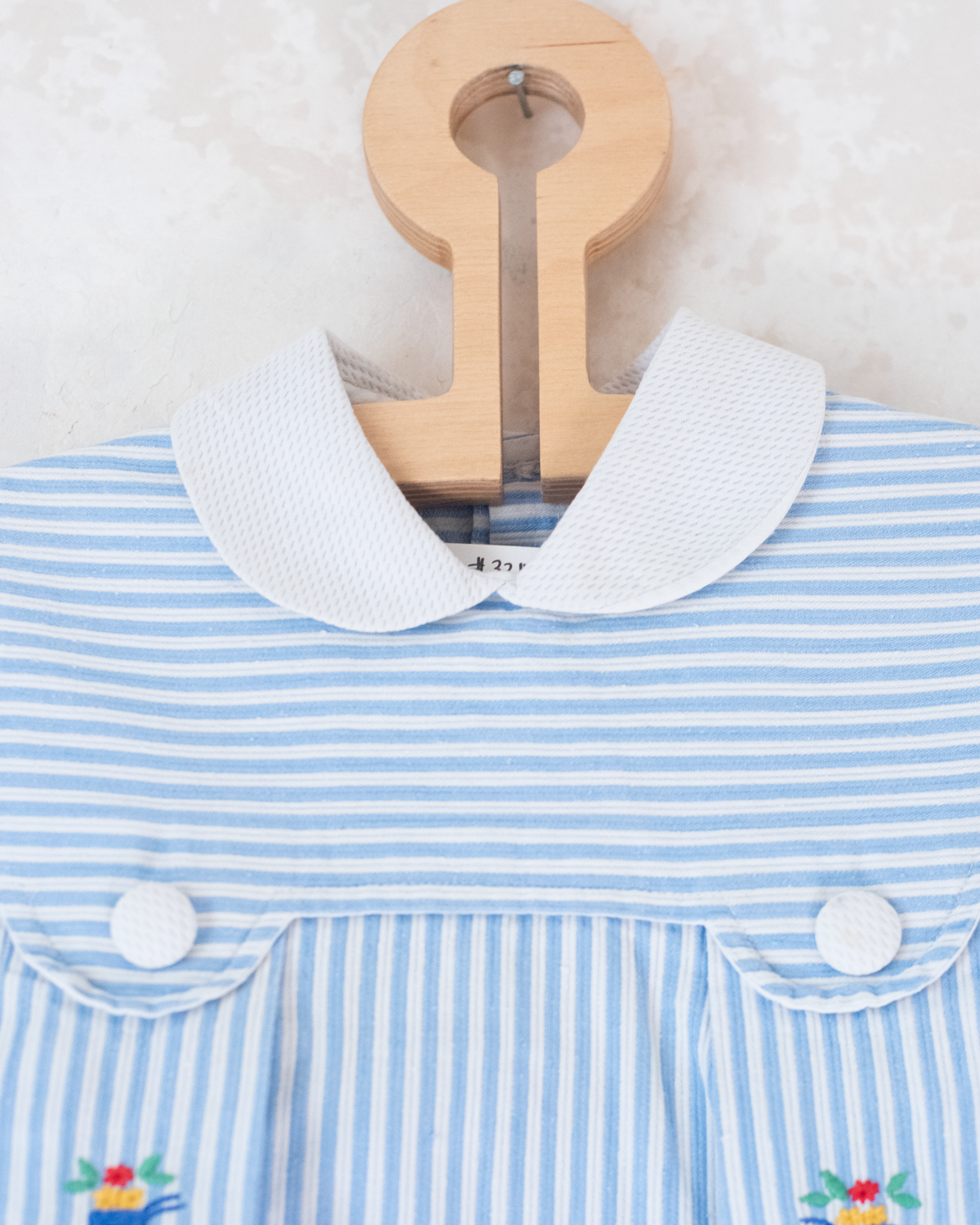 Tunic with stripes and colorful embroidery | 9-12 months