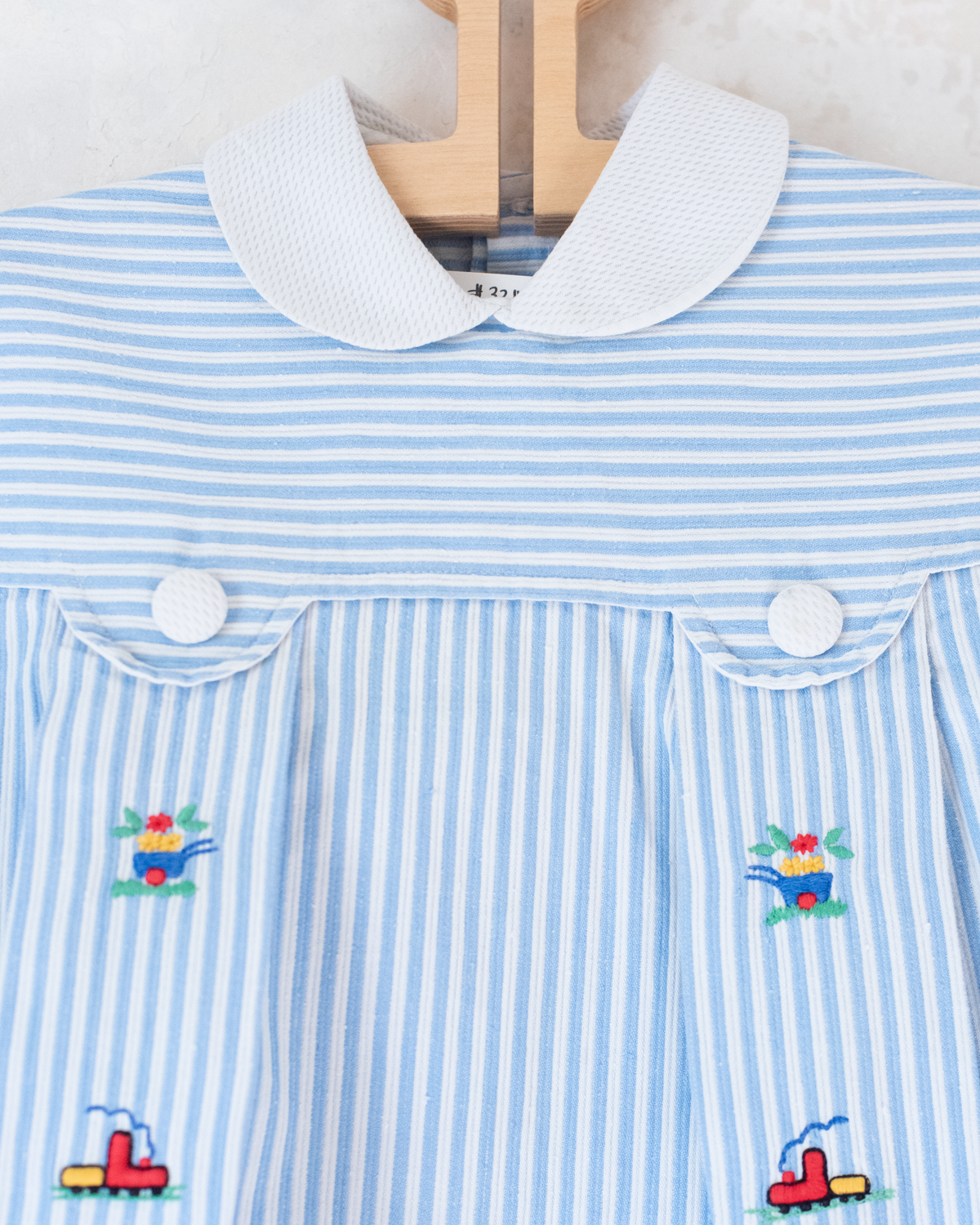 Tunic with stripes and colorful embroidery | 9-12 months