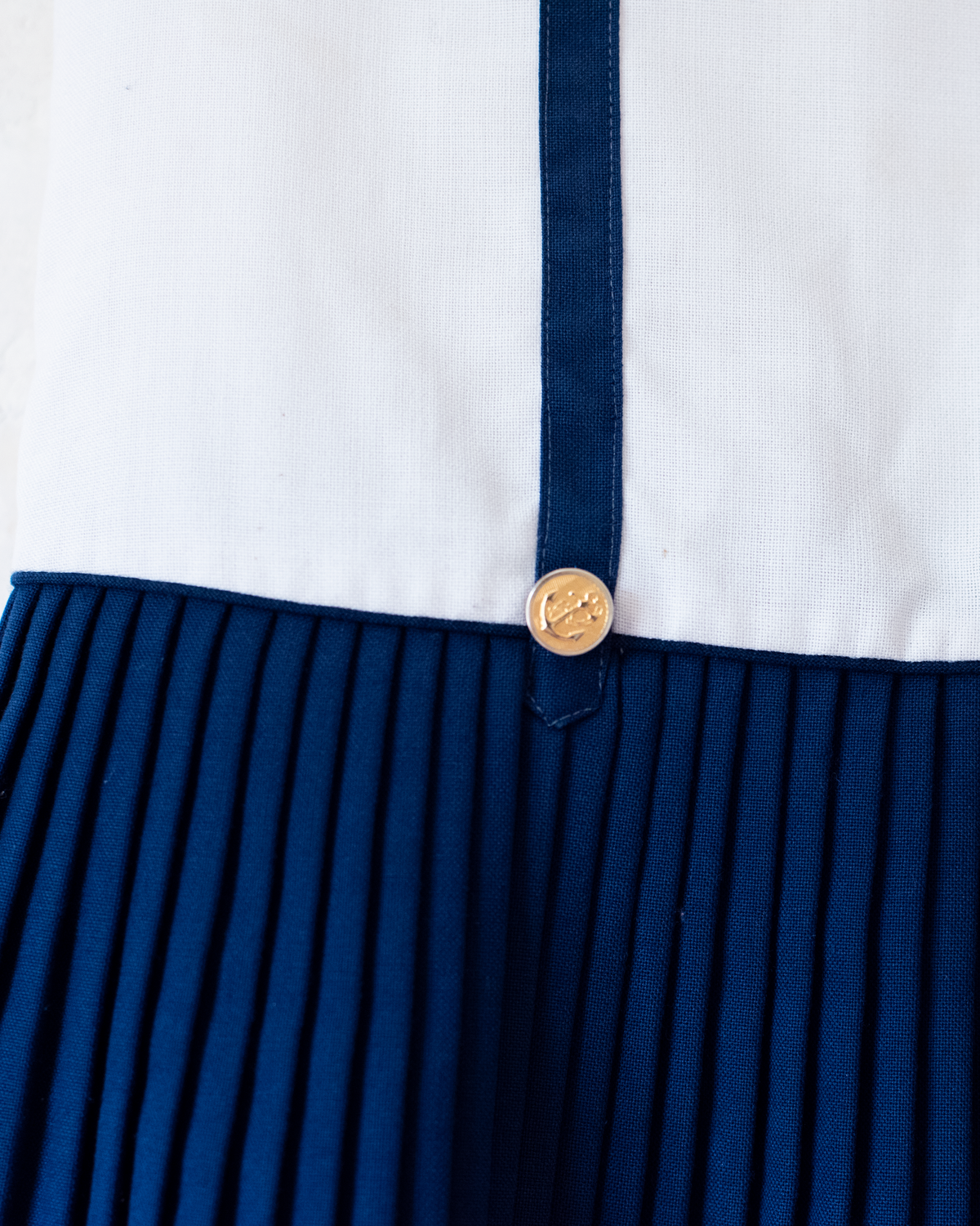 Sailor dress with anchor and fleece from the 50s | 12-18 months