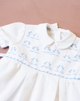 שמלה לבנה עם רקמת ברווזים | 2-3 שנים